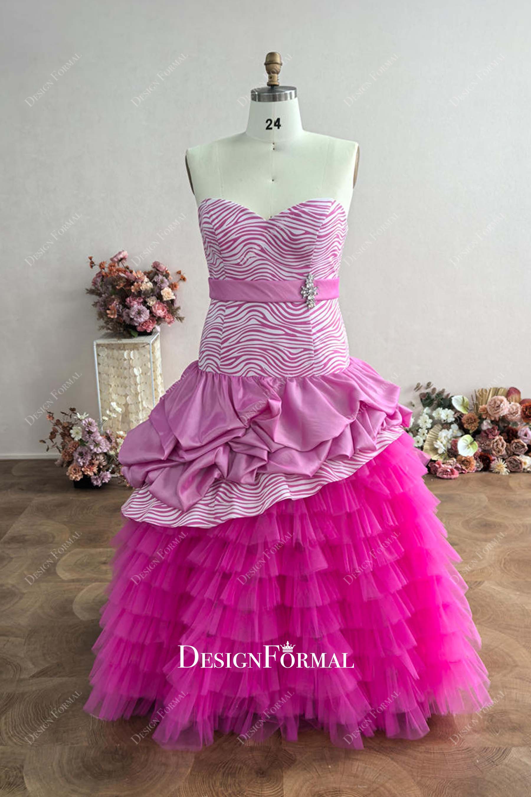 Custom Teenagers Strapless Pickup Floor Length Plus Size Prom Dress