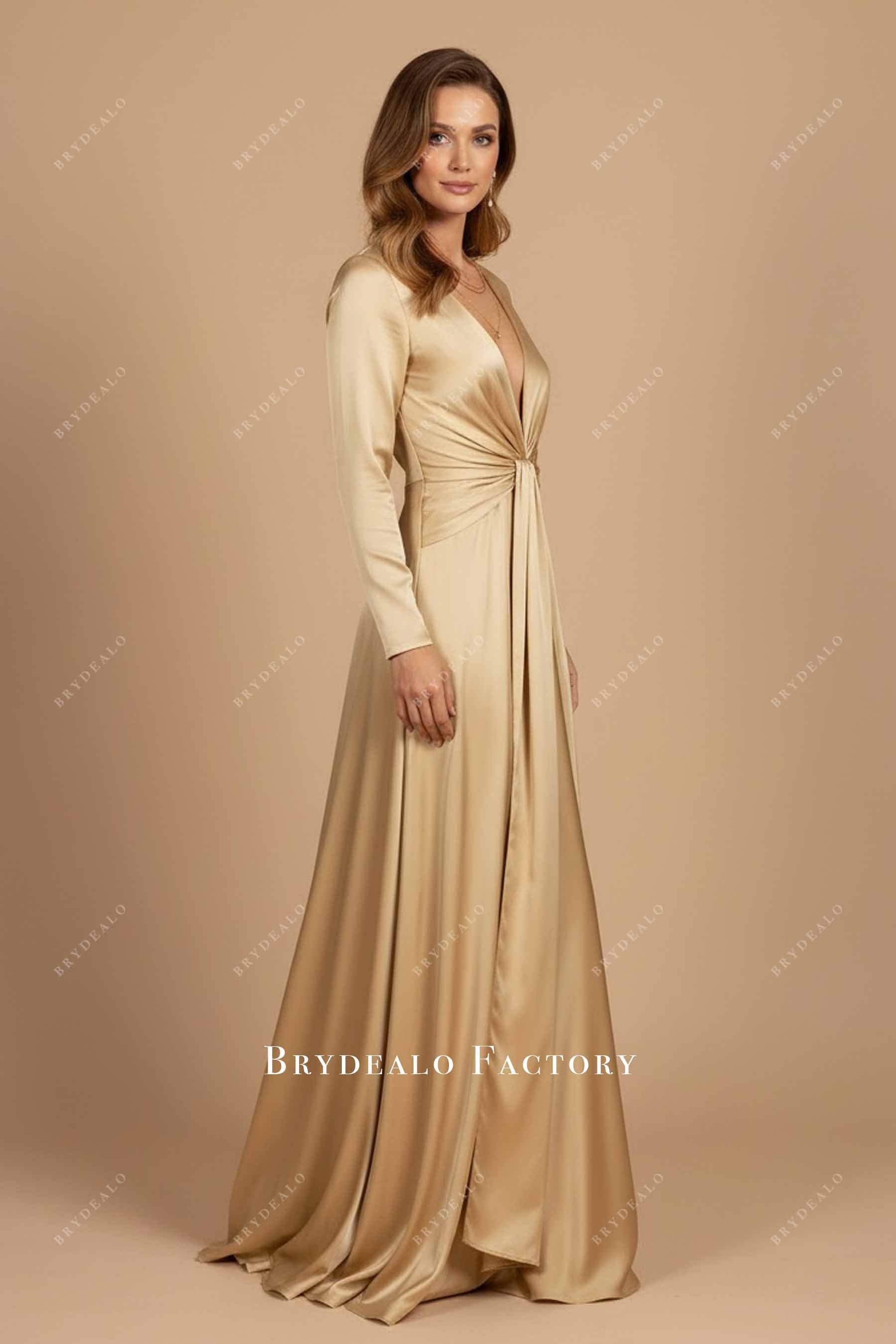daffodil satin a line formal gown 