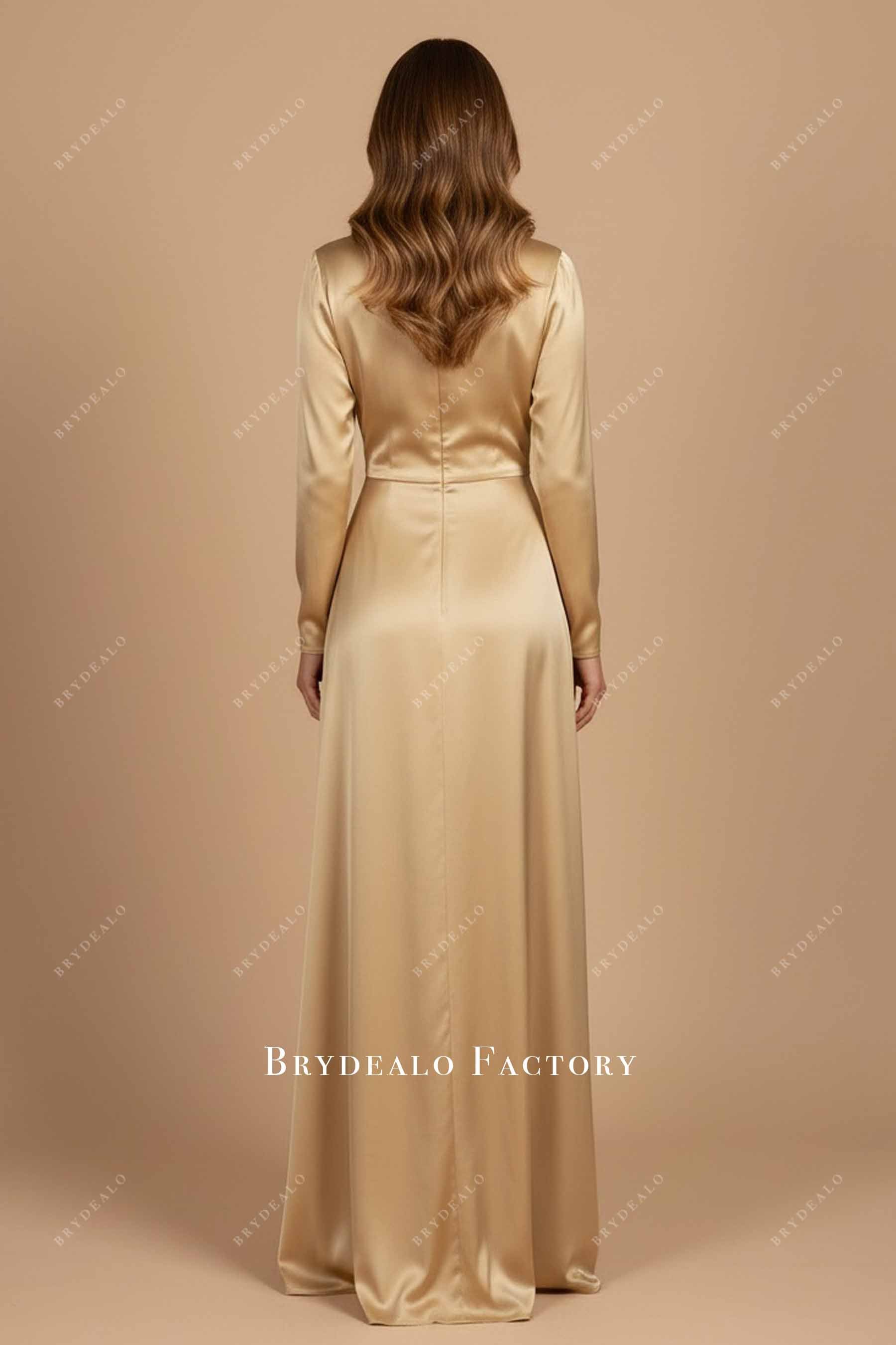 daffodil satin floor length formal gown