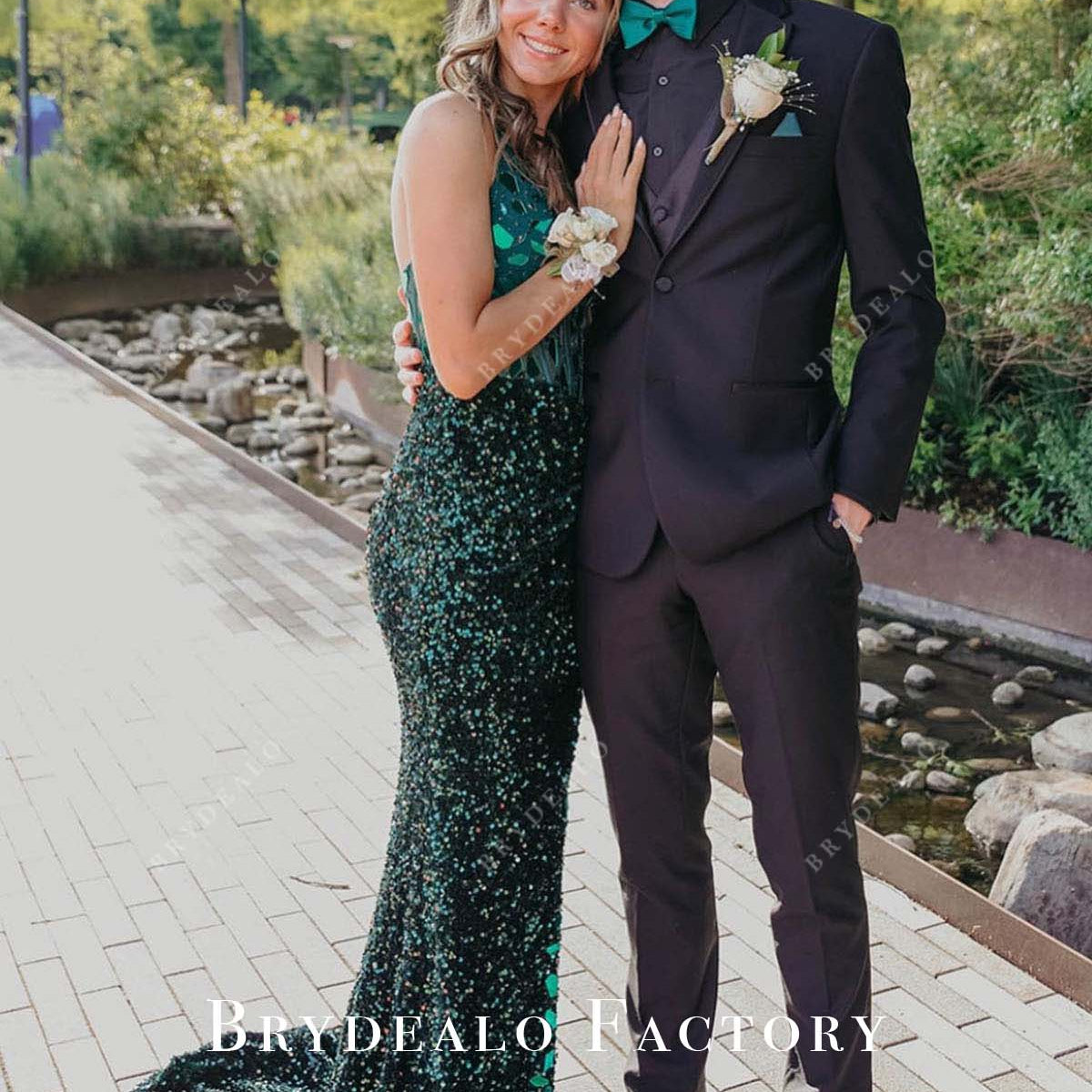 slim fit dress slacks Dark Green Sequined Slit Mermaid Homecoming Dress