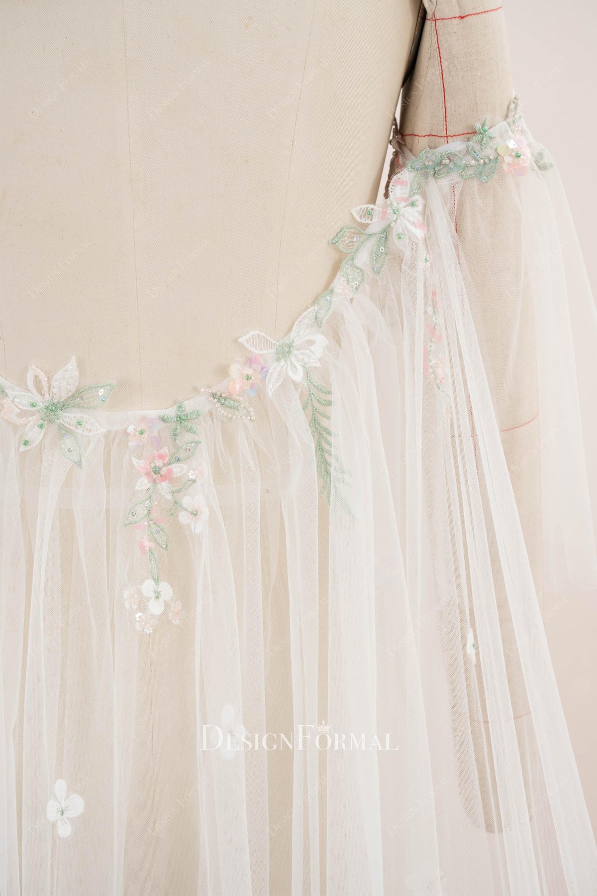 delicate beaded lace wedding cape