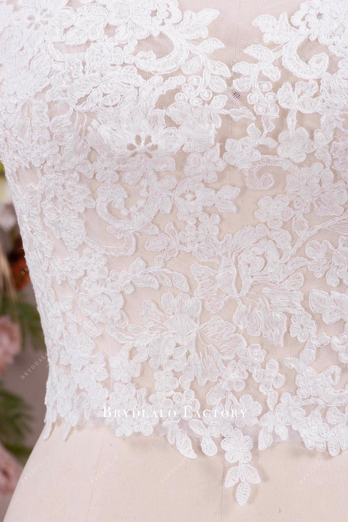 delicate cording bridal top