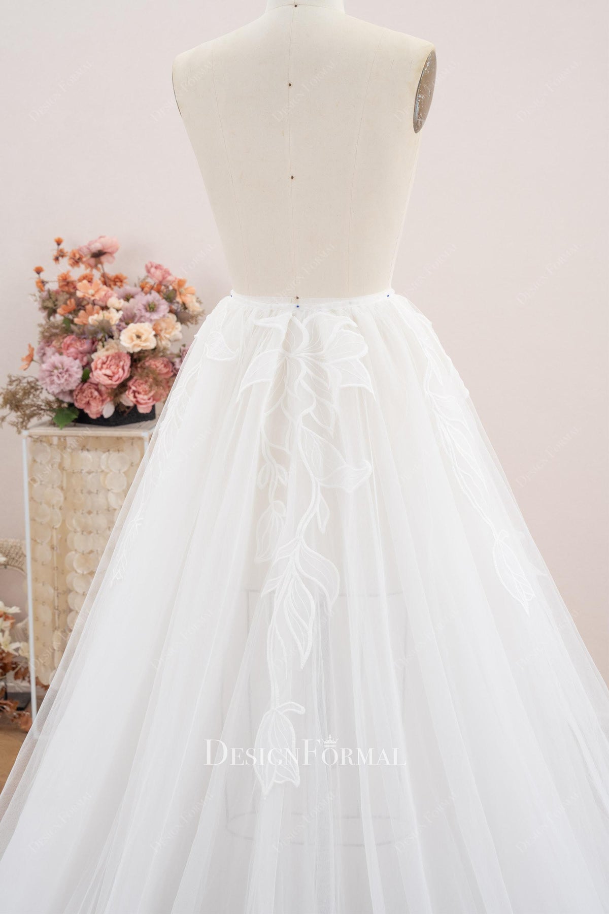 delicate floral lace bridal overskirt 