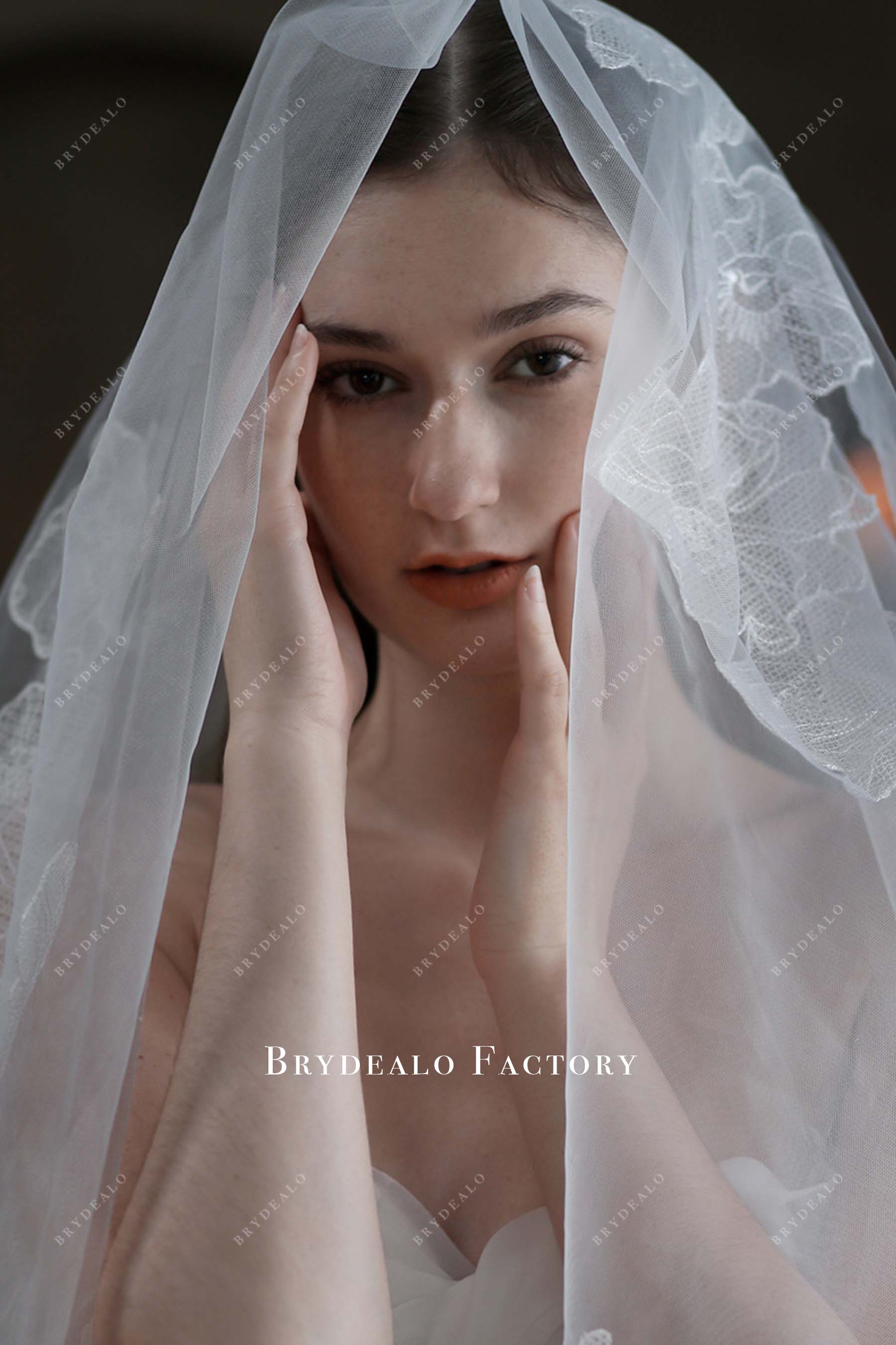 delicate tulle bridal veil