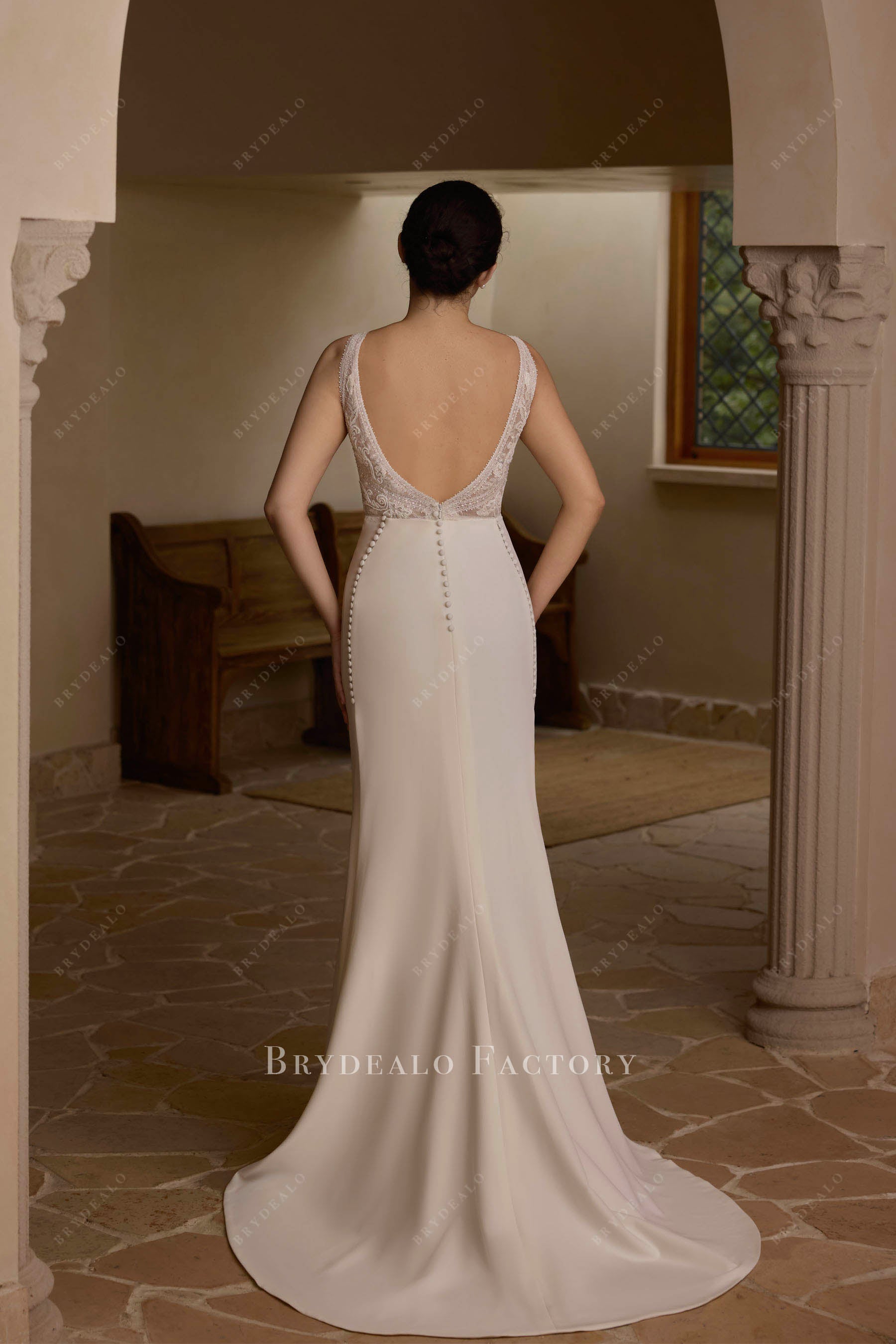 detachable panel train wedding dress