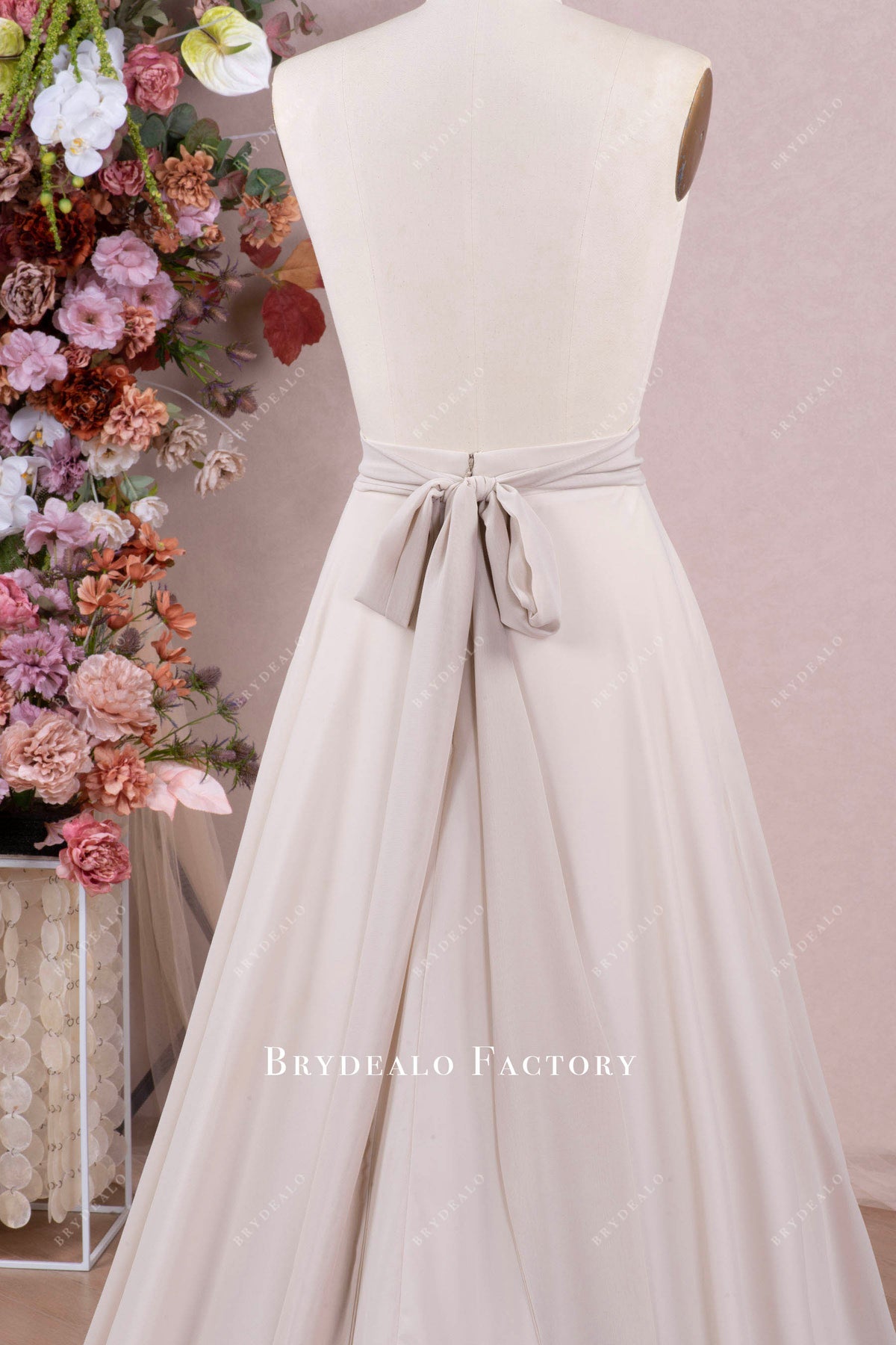 detachable sash wedding skirt