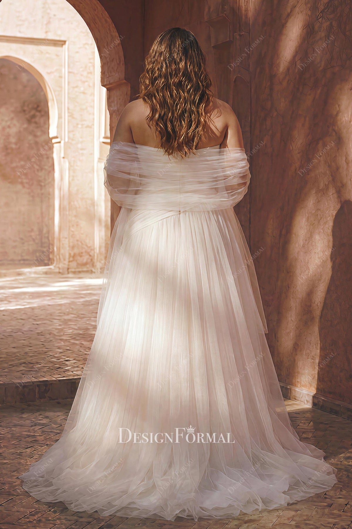 dreamy tulle cape wedding dress