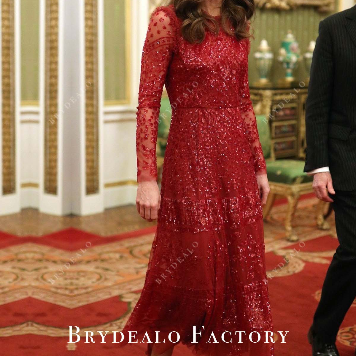 Kate Middleton Red Maxi Dress UK-Africa Investment Summit 2020
