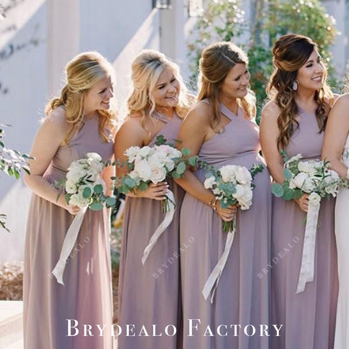Dusty Lavender Chiffon A-Line Bridesmaid Dress Dusty Lavender Chiffon A-Line Bridesmaid Dress