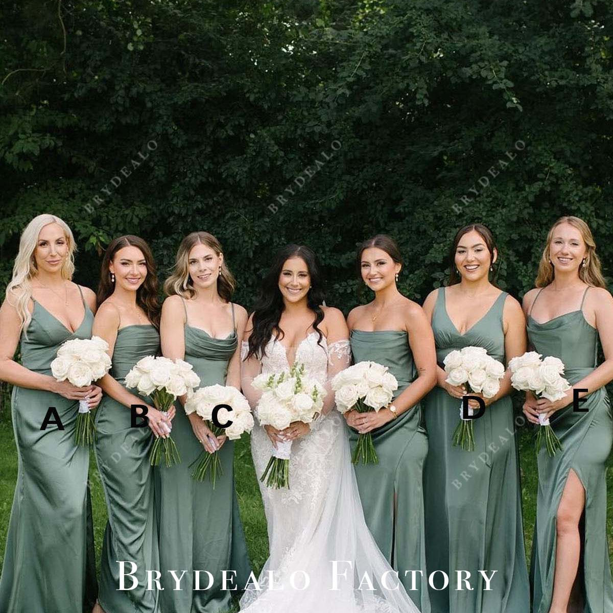 Mismatched Bridesmaid Dresses Sage Sleeveless Maid of Honor Gowns