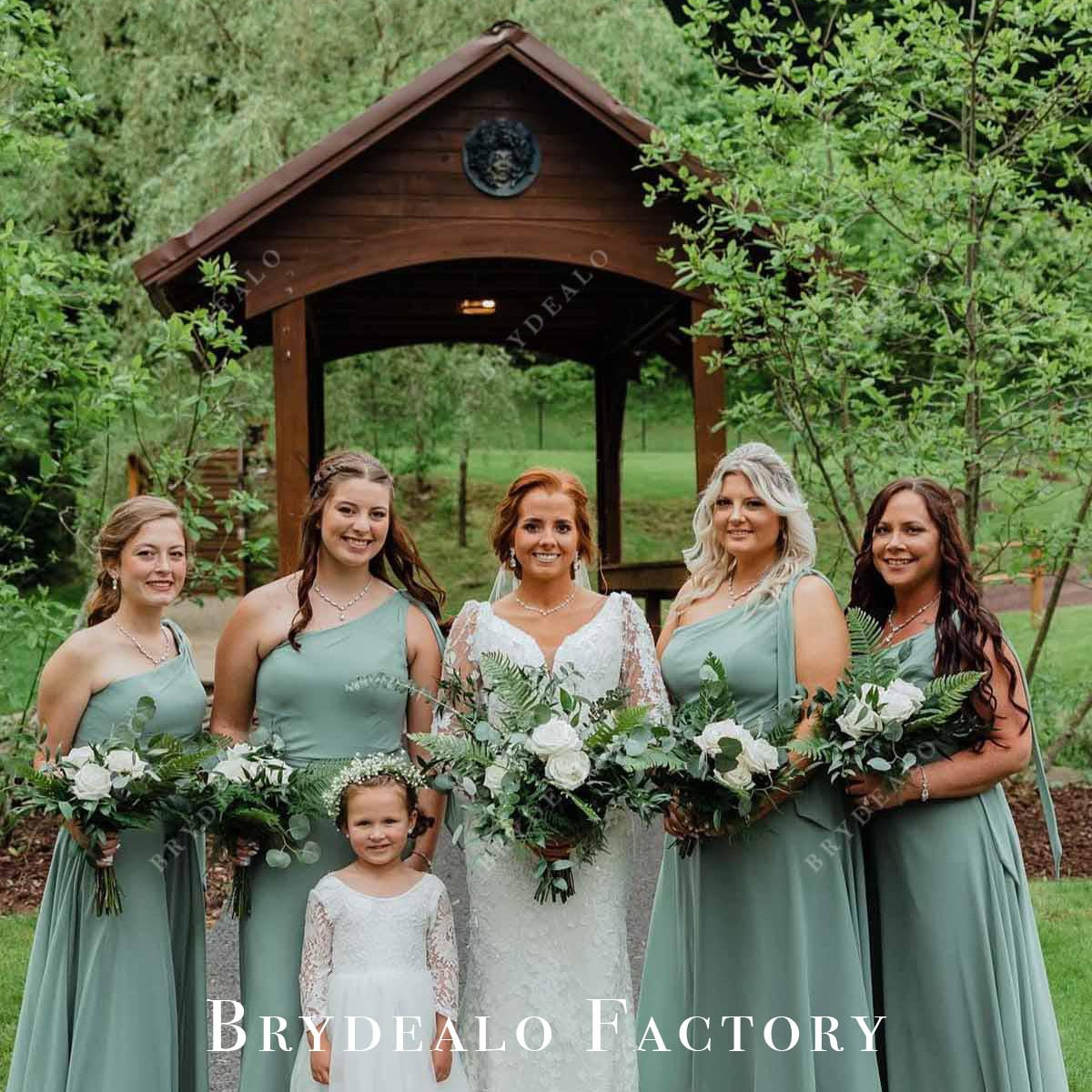 dusty sage bridesmaid dresses amazon Dusty Sage Satin Cowl Neck Fit Flare Bridesmaid Dress main image 1