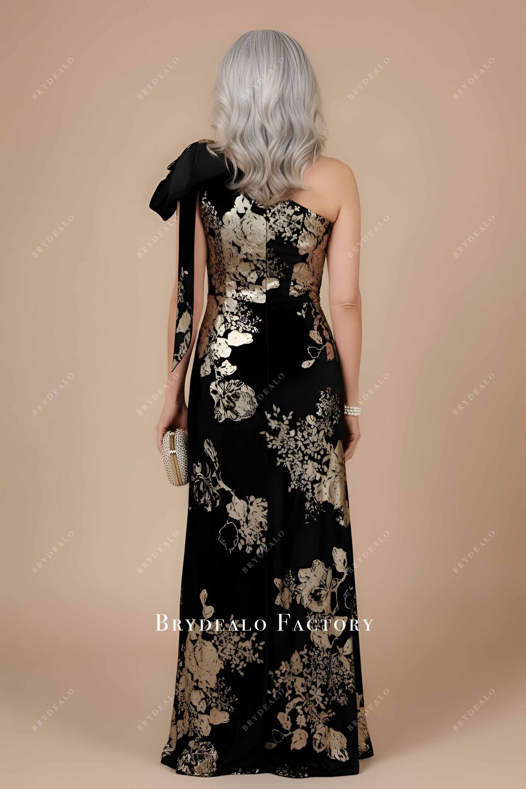 elegant black long mother of bride dress