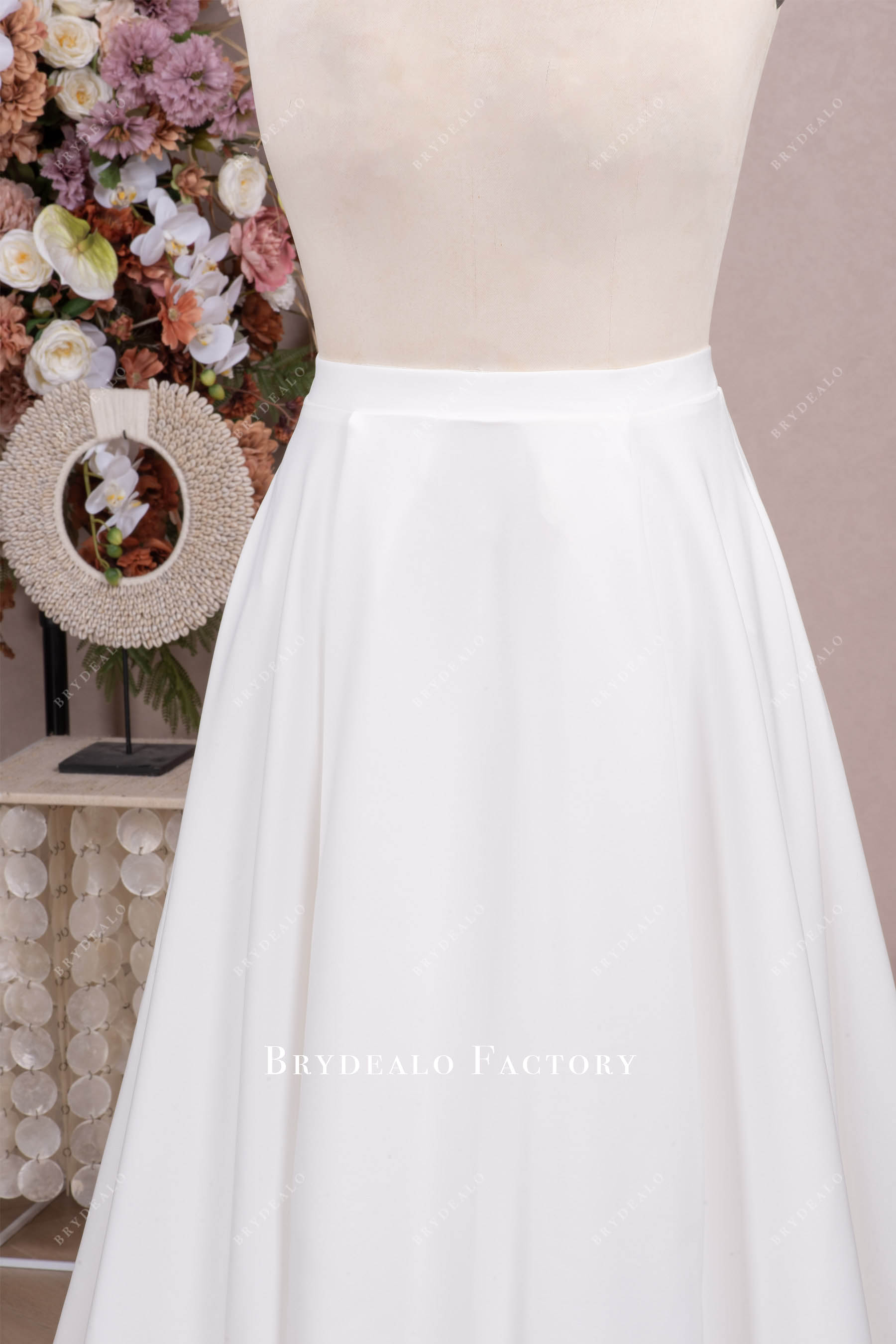 elegant crepe wedding skirt