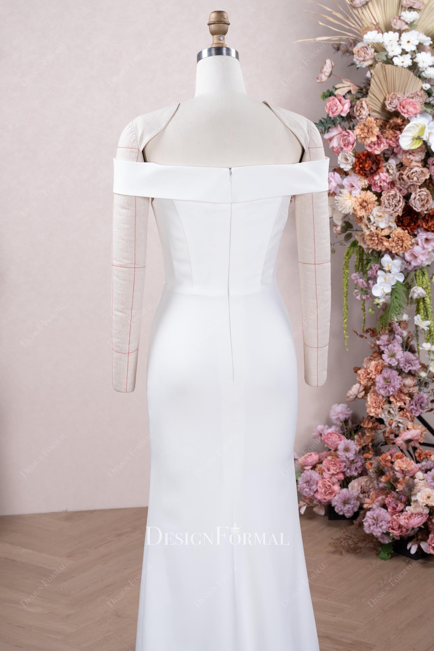 elegant fit flare length bridal dress