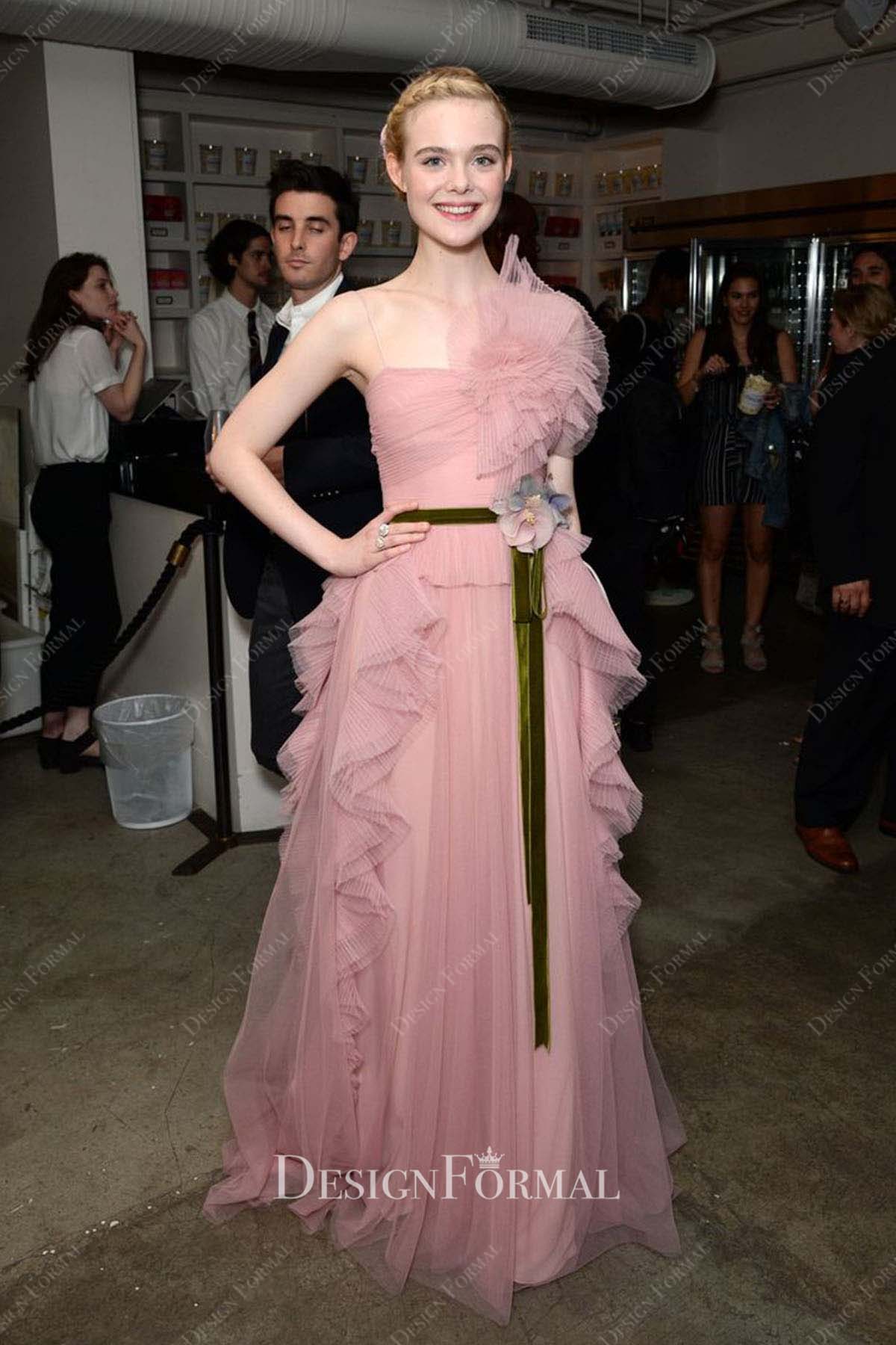 Elle Fanning 2016 with waistband The Neon Demon Premiere dress