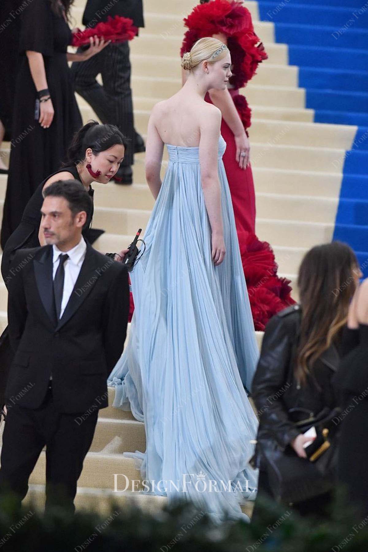 Elle Fanning 2017 open back Met Gala dress