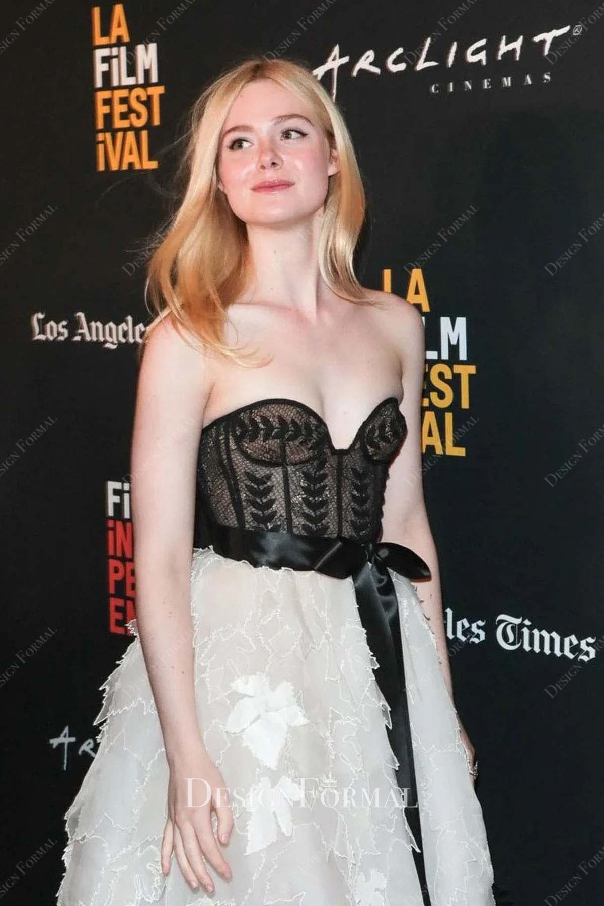 Elle Fanning 2018 corset Galveston Premiere dress