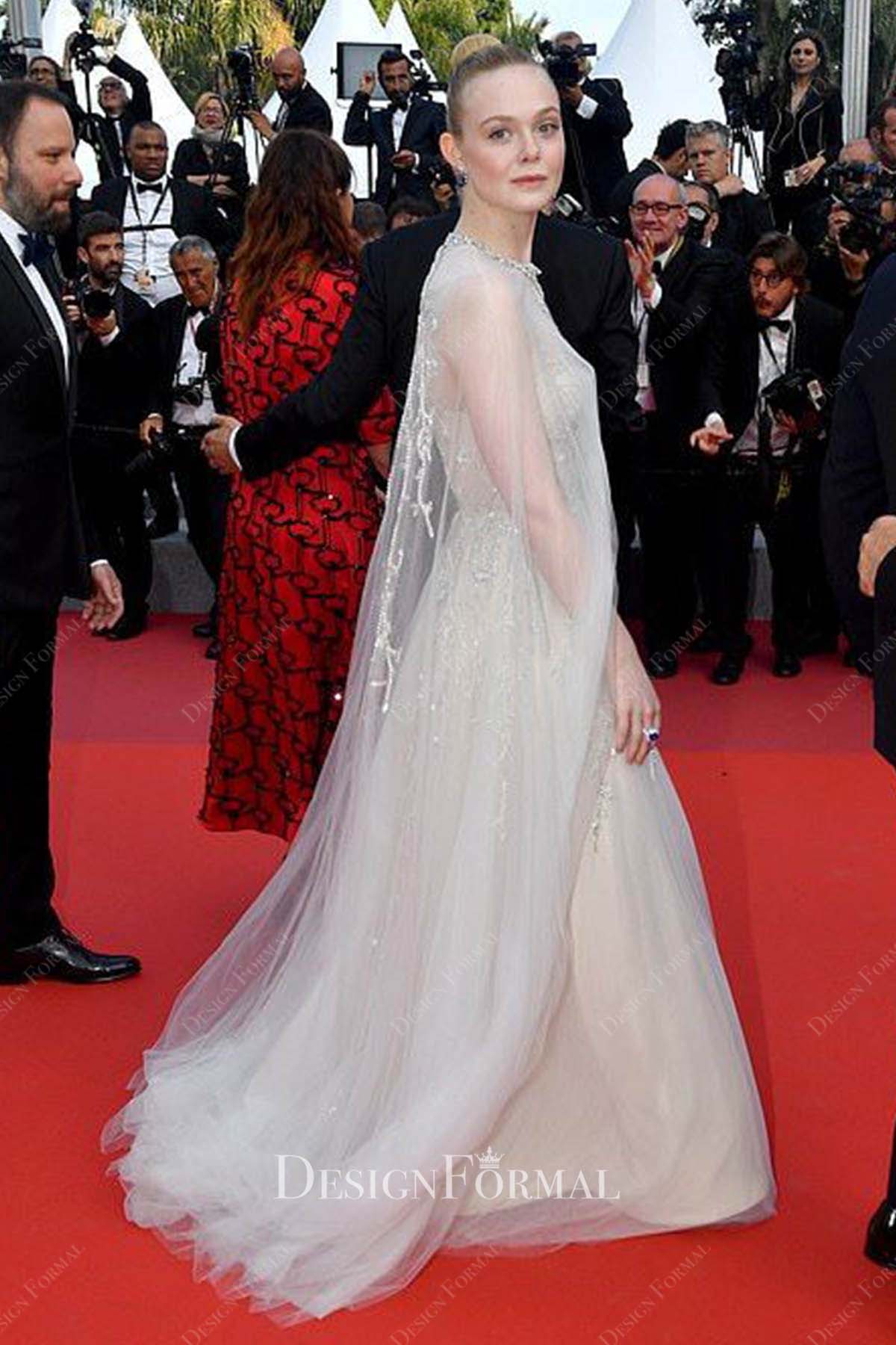 Elle Fanning sweep train 2019 Cannes Film Festival dress