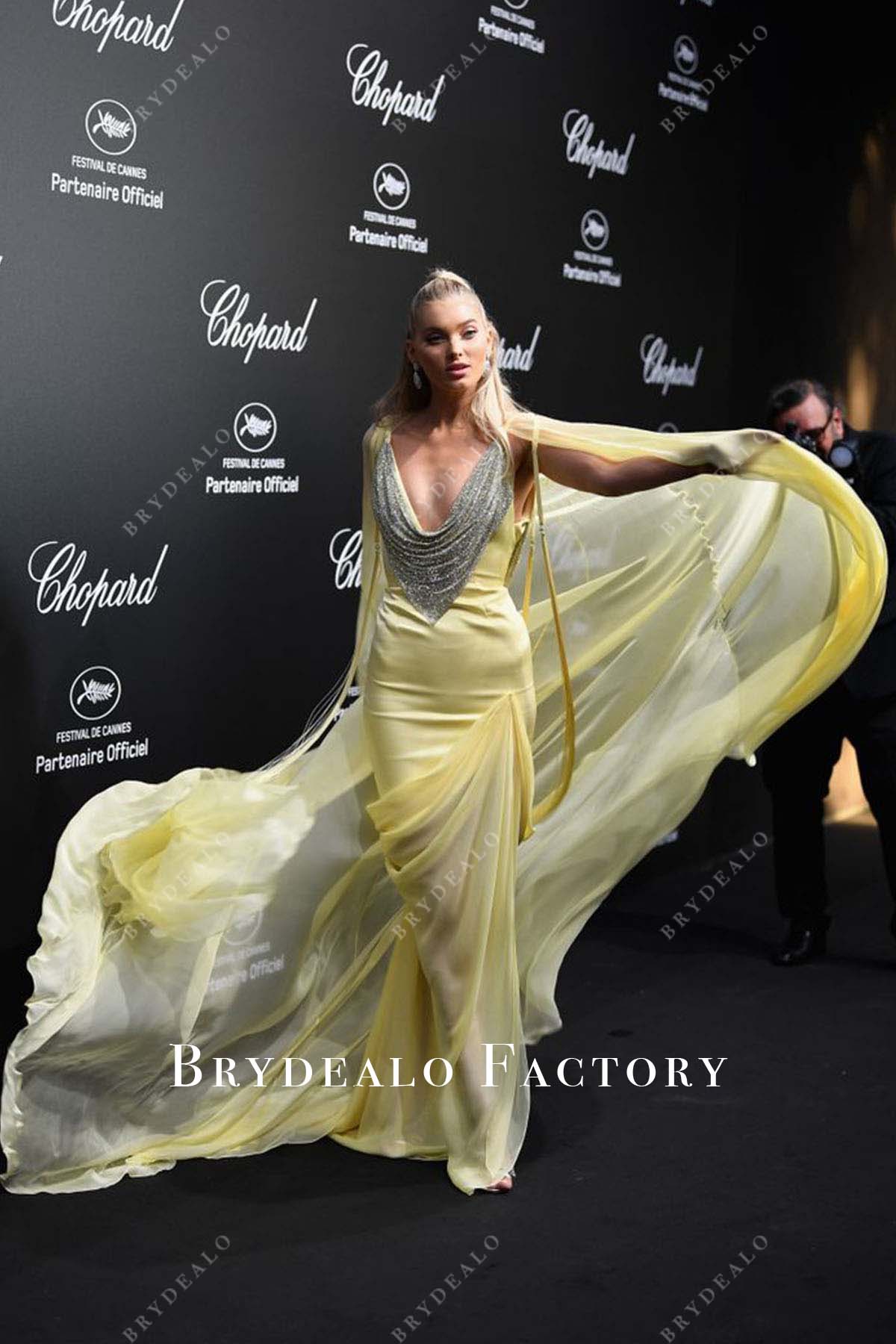 Elsa Hosk plunging neck dress Cannes Film Festival 2018