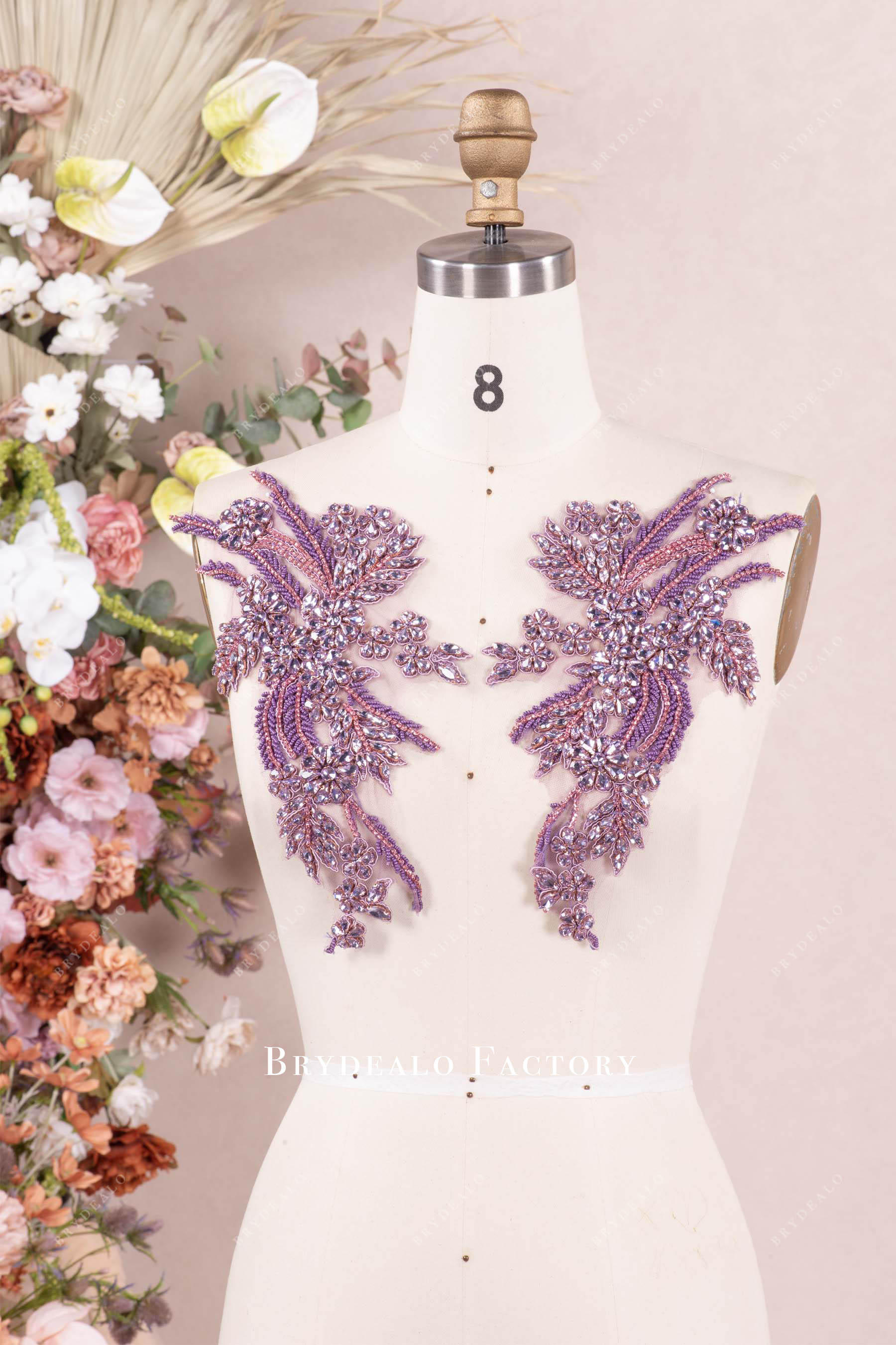 embroidery rhinestone lace appliques