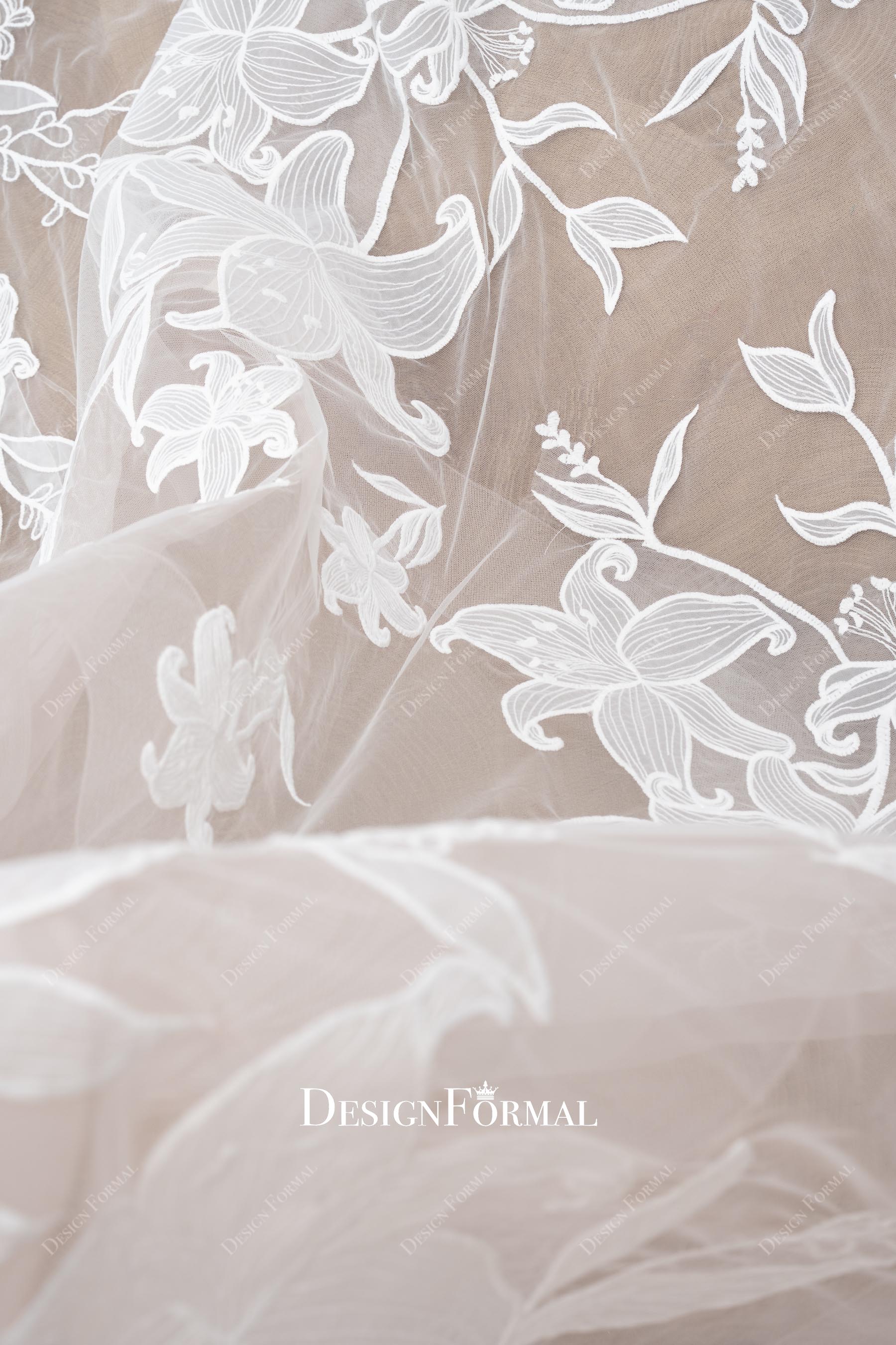 exquisite floral lace bridal dress