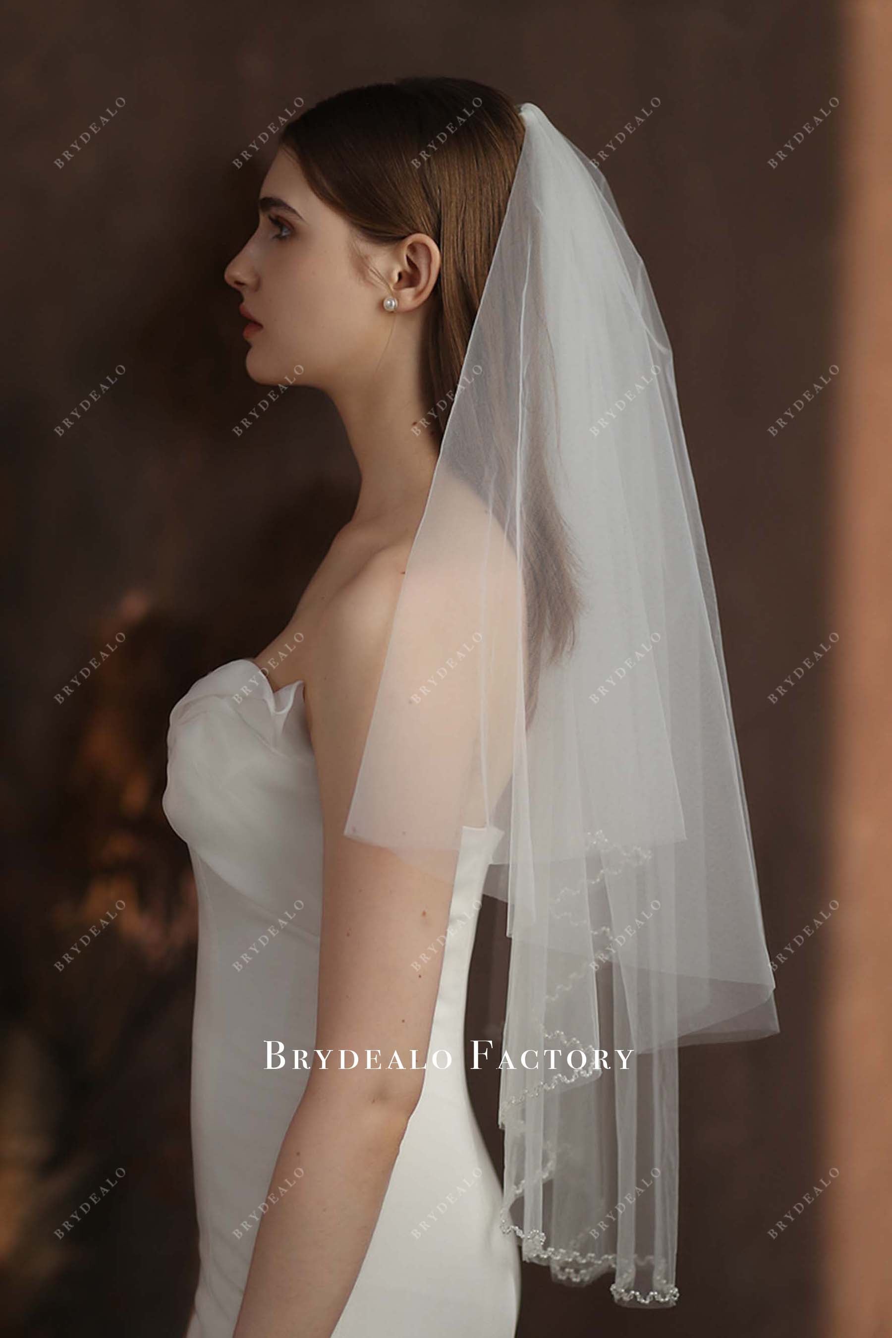 fingertip length bridal veil