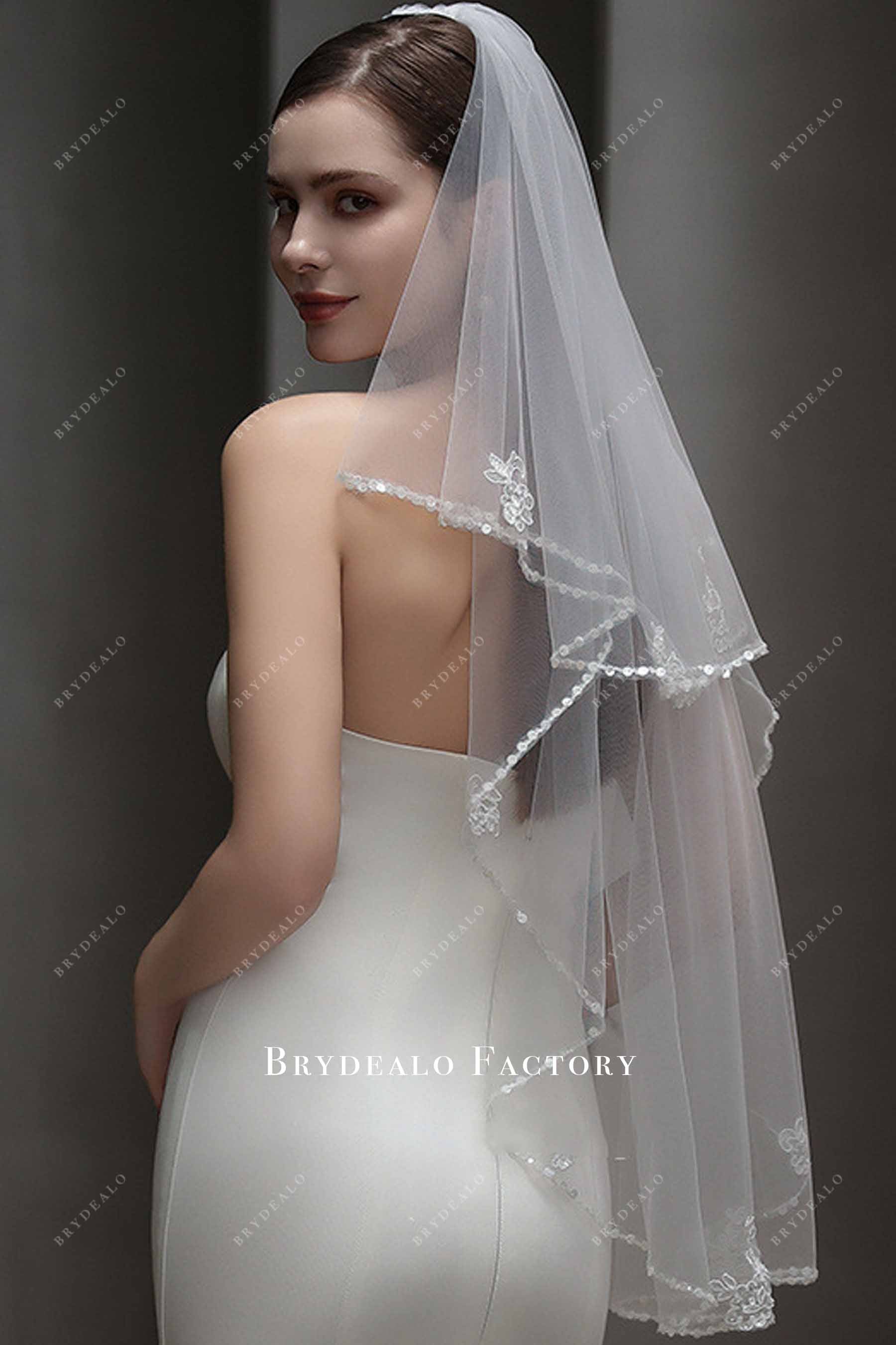 fingertip length bridal veil