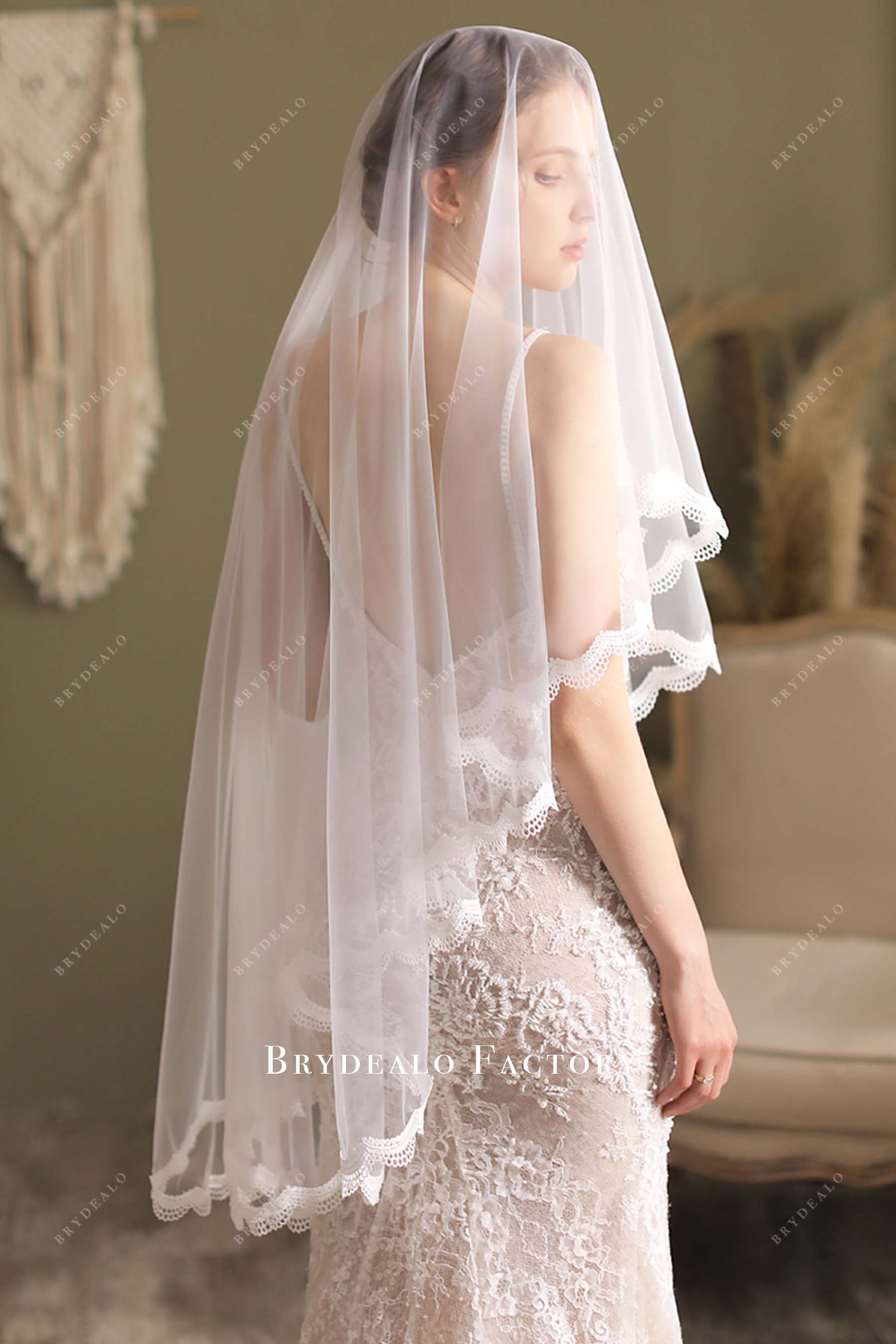 fingertip length wedding veil