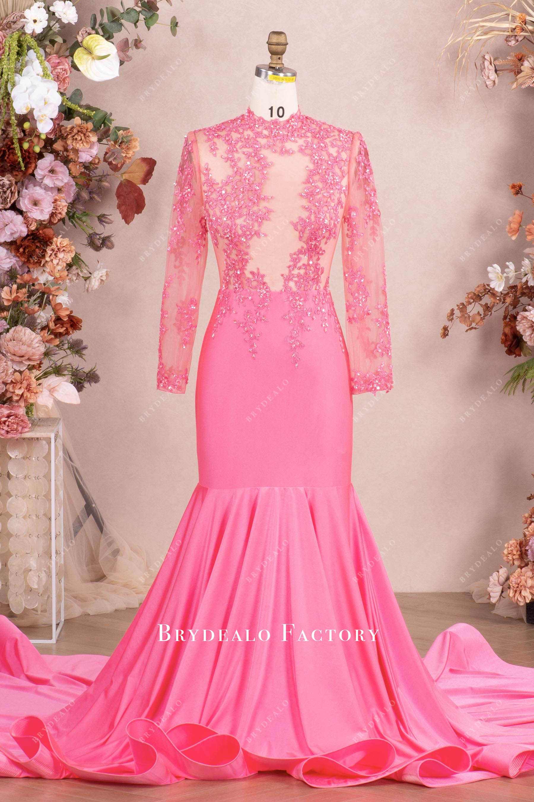 Two-Piece Long Sleeve Knee-Length Occasion Dress Flamingo
