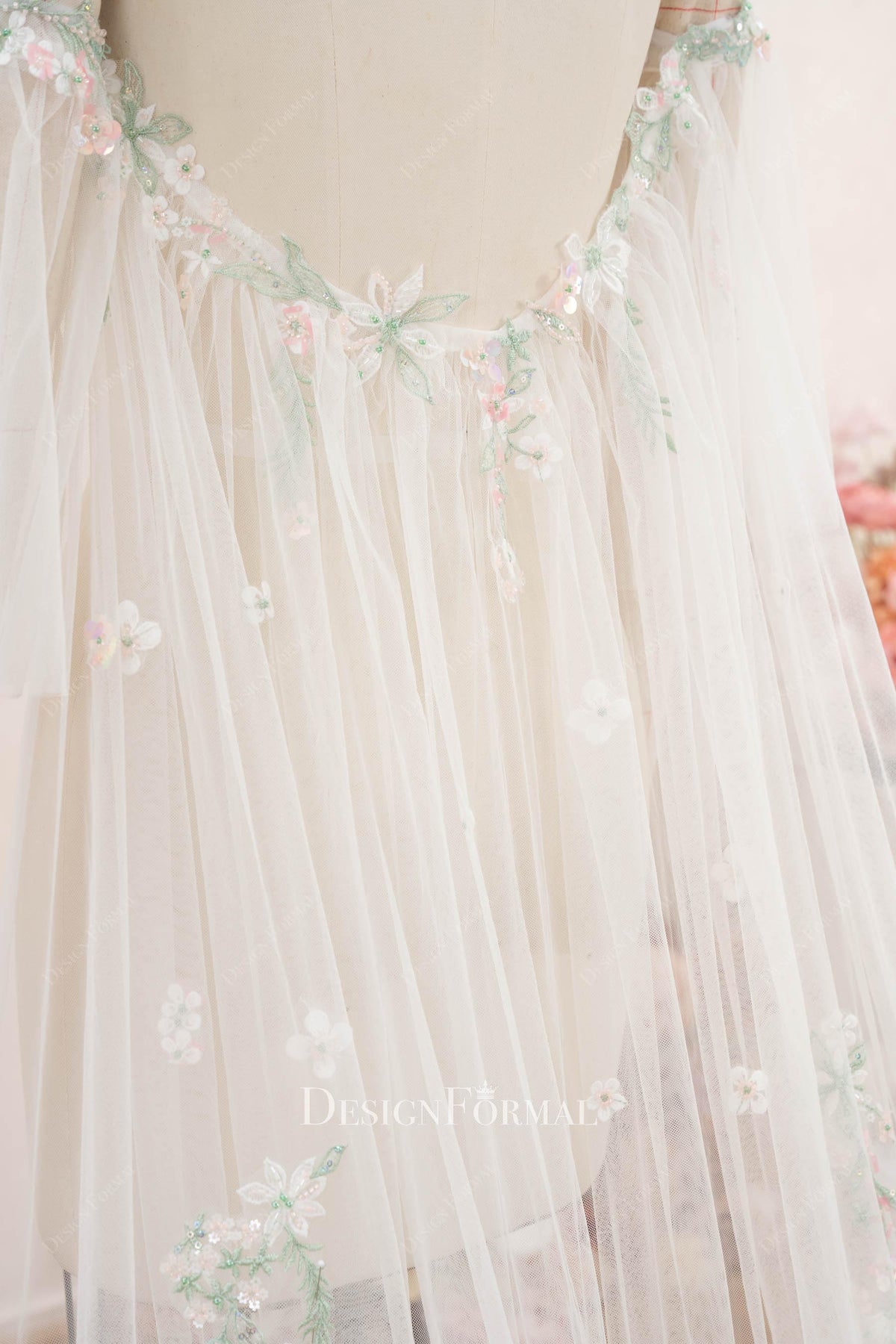 floral lace bridal cape