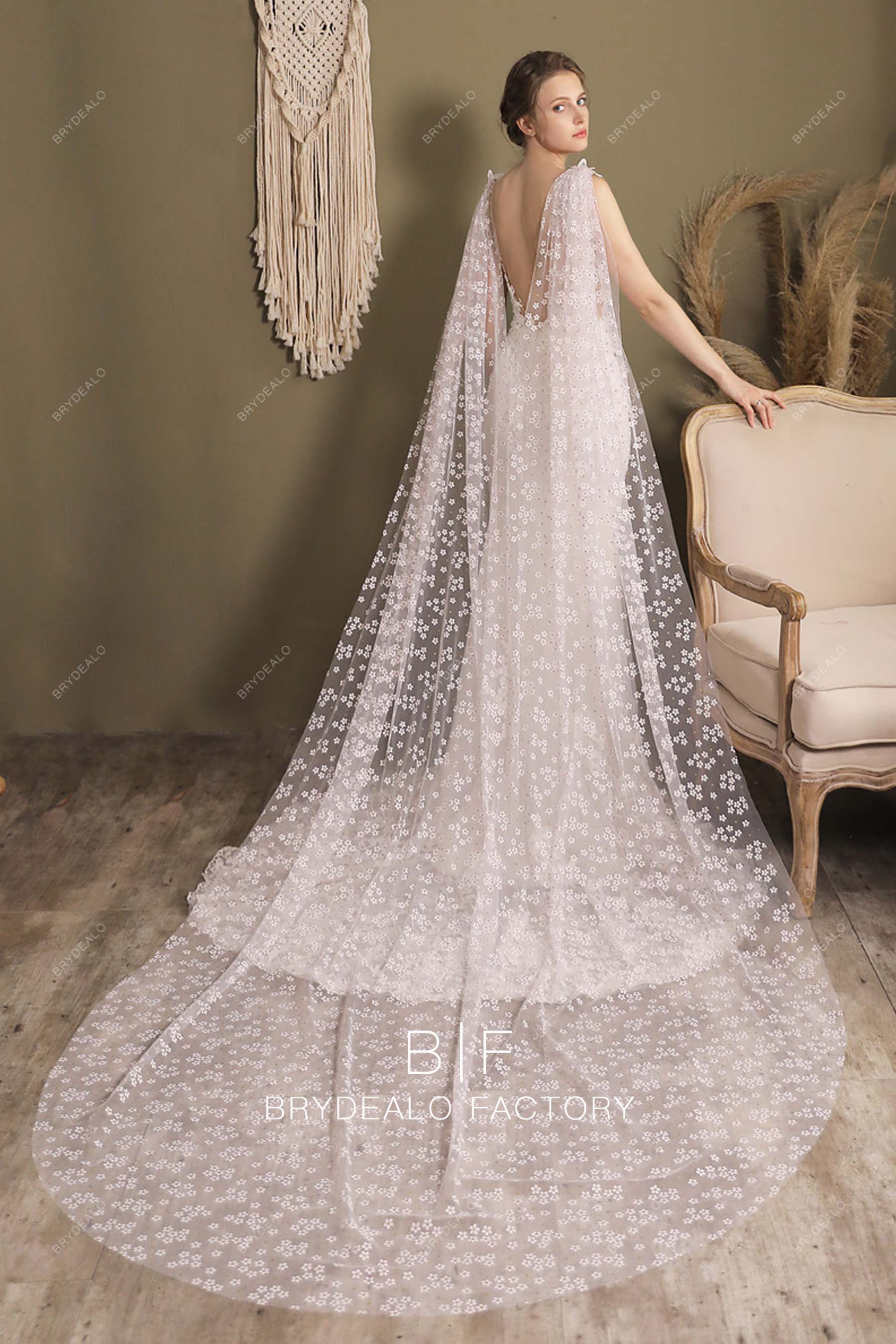 flower lace cape veil