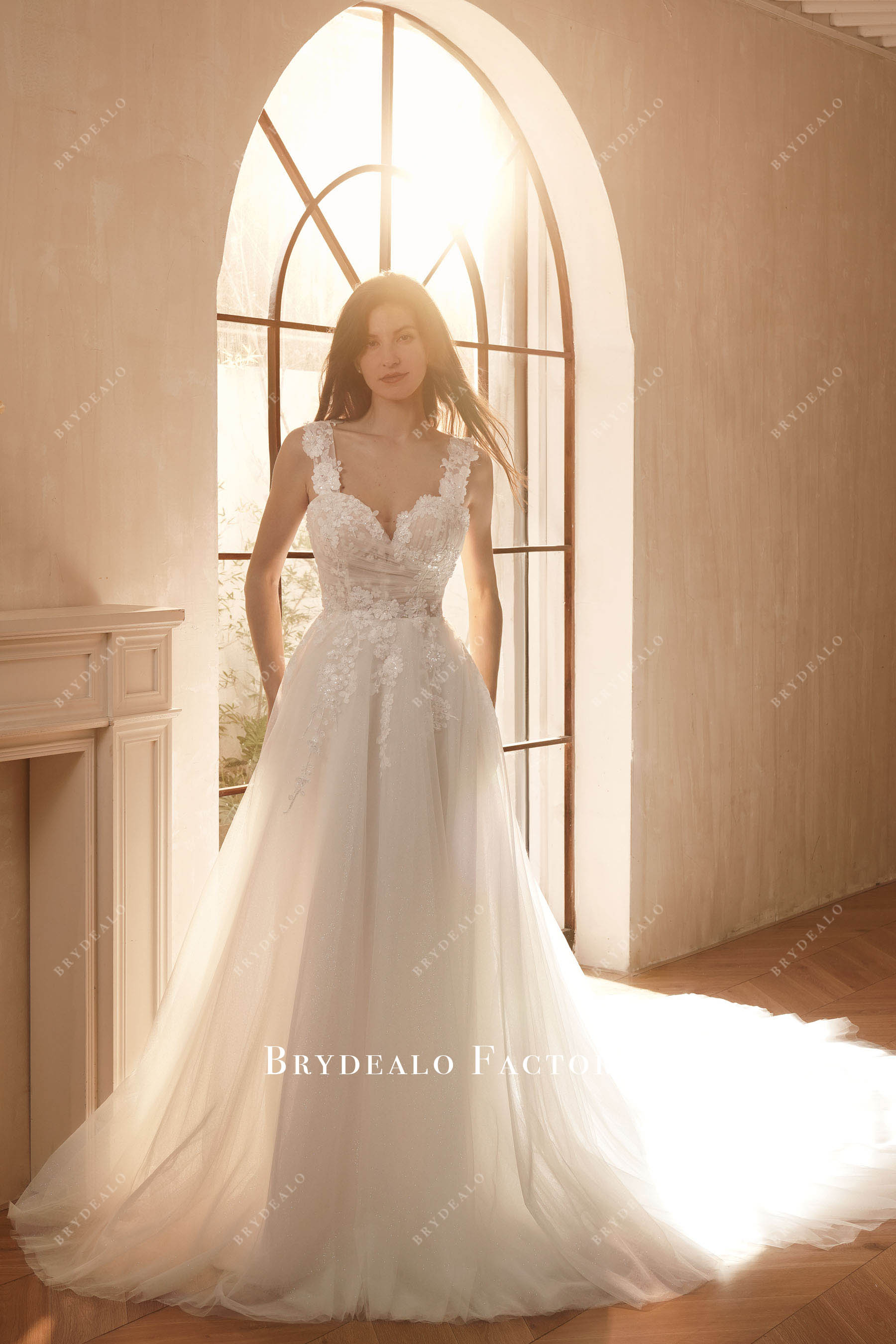 flower lace wedding dress