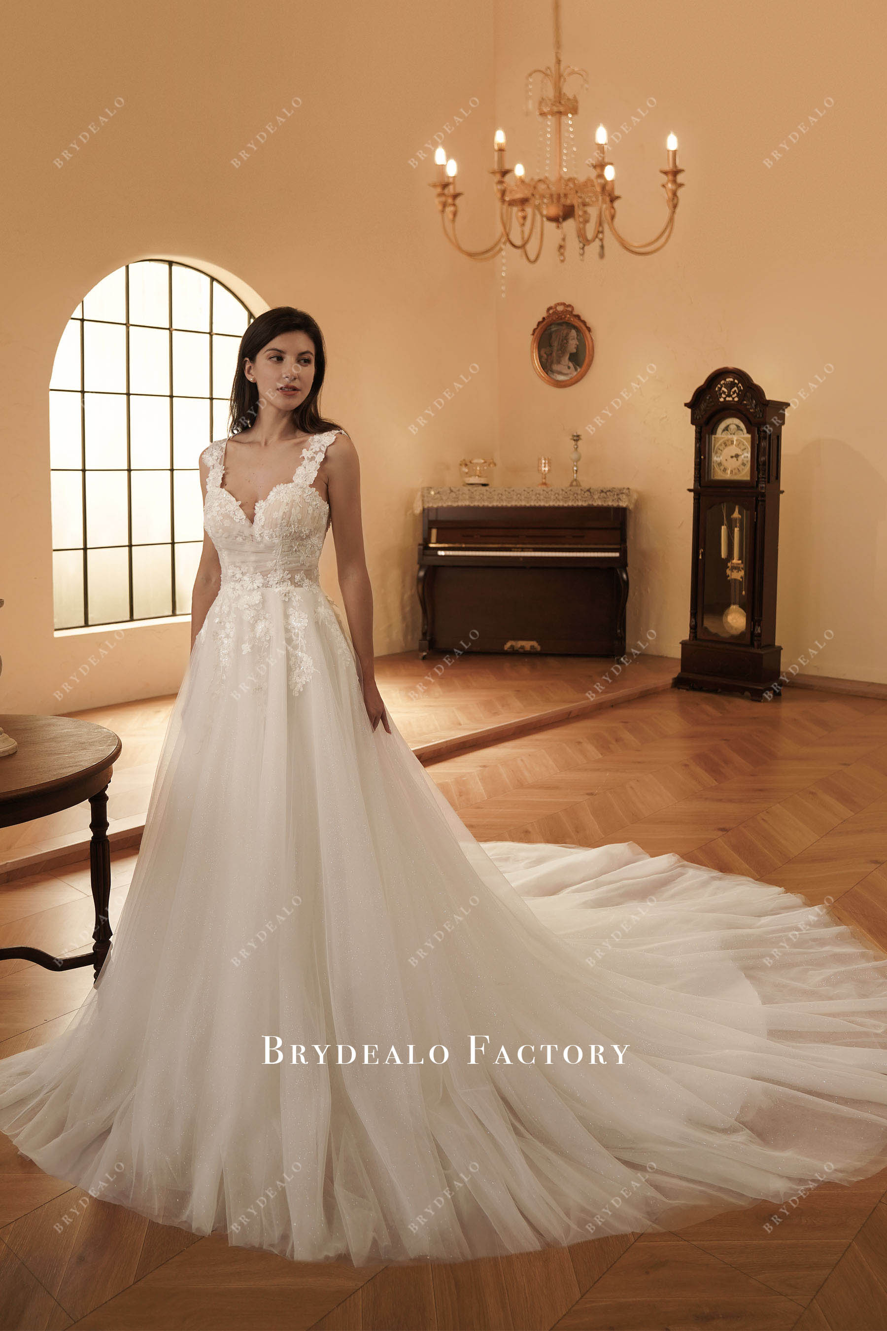 flower lace wedding gown