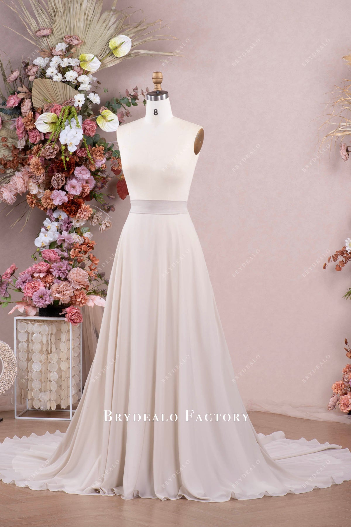 flowing chiffon wedding skirt
