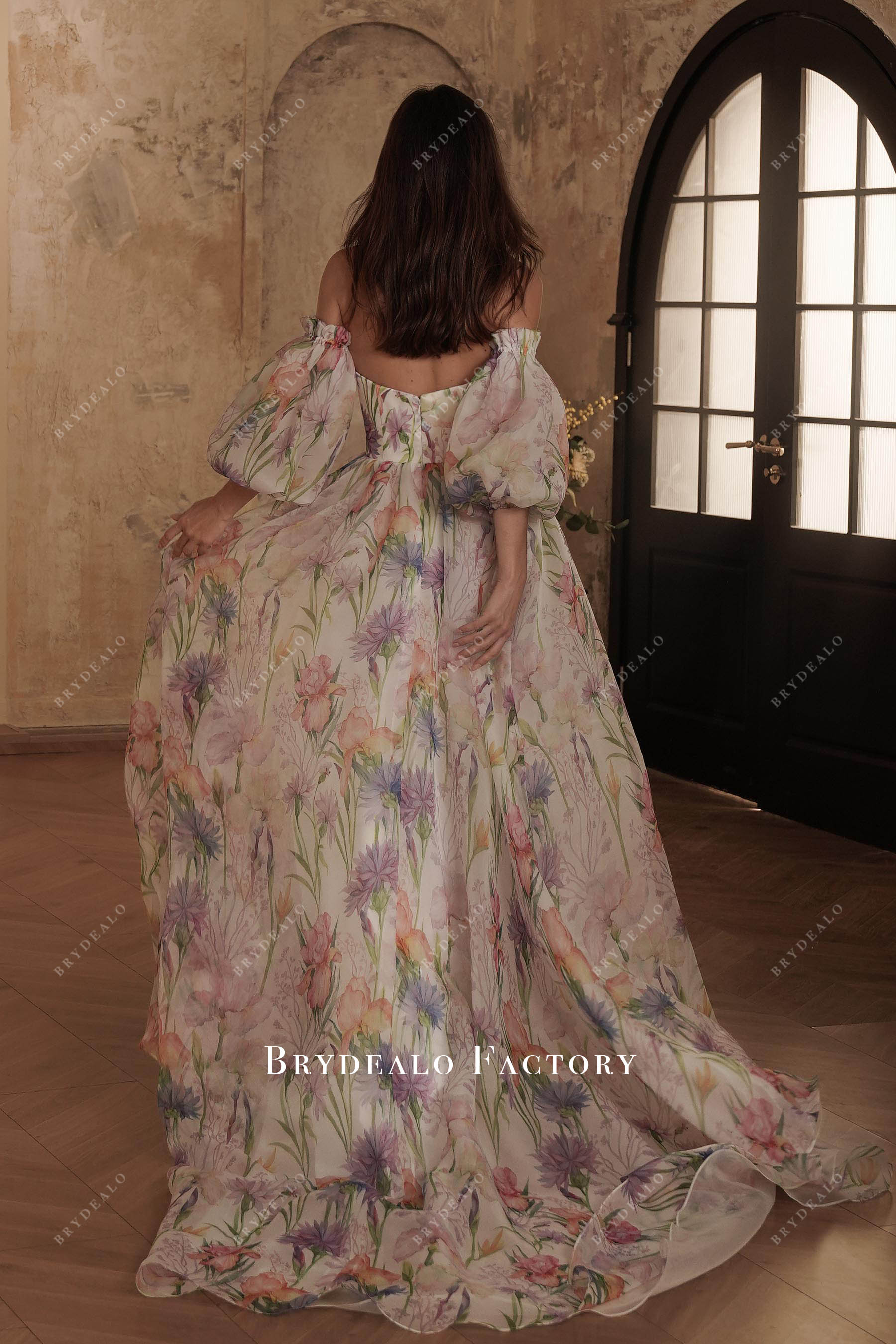 flowing organza wedding dress