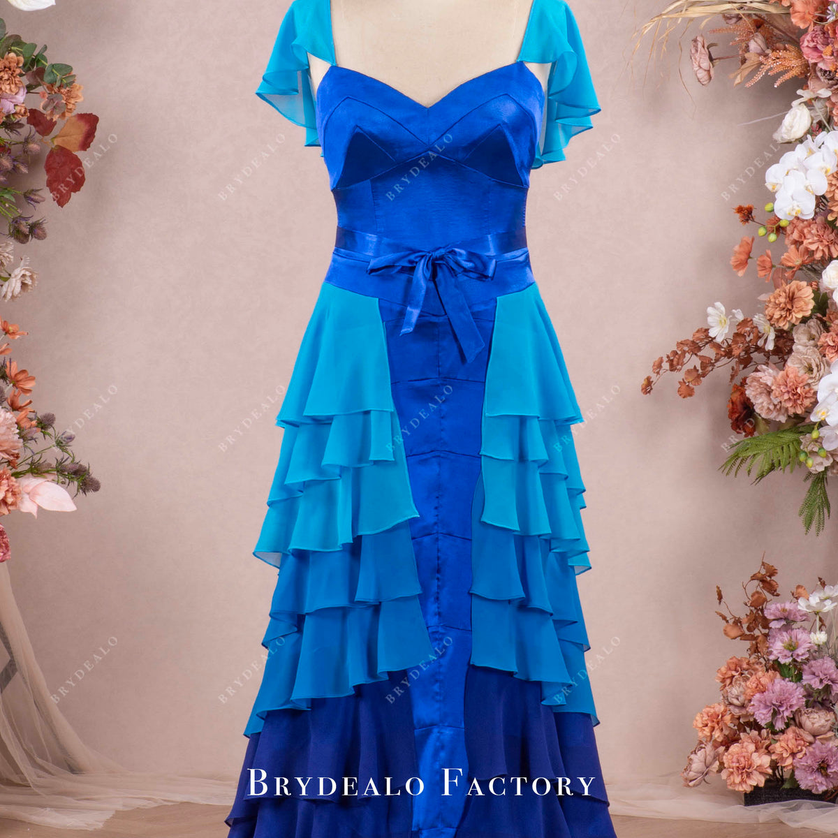 Tiered Chiffon Prom Formal Gown Hermione Granger Yule Ball Blue Dress Tiered Chiffon Prom Formal Gown Hermione Granger Yule Ball Blue Dress