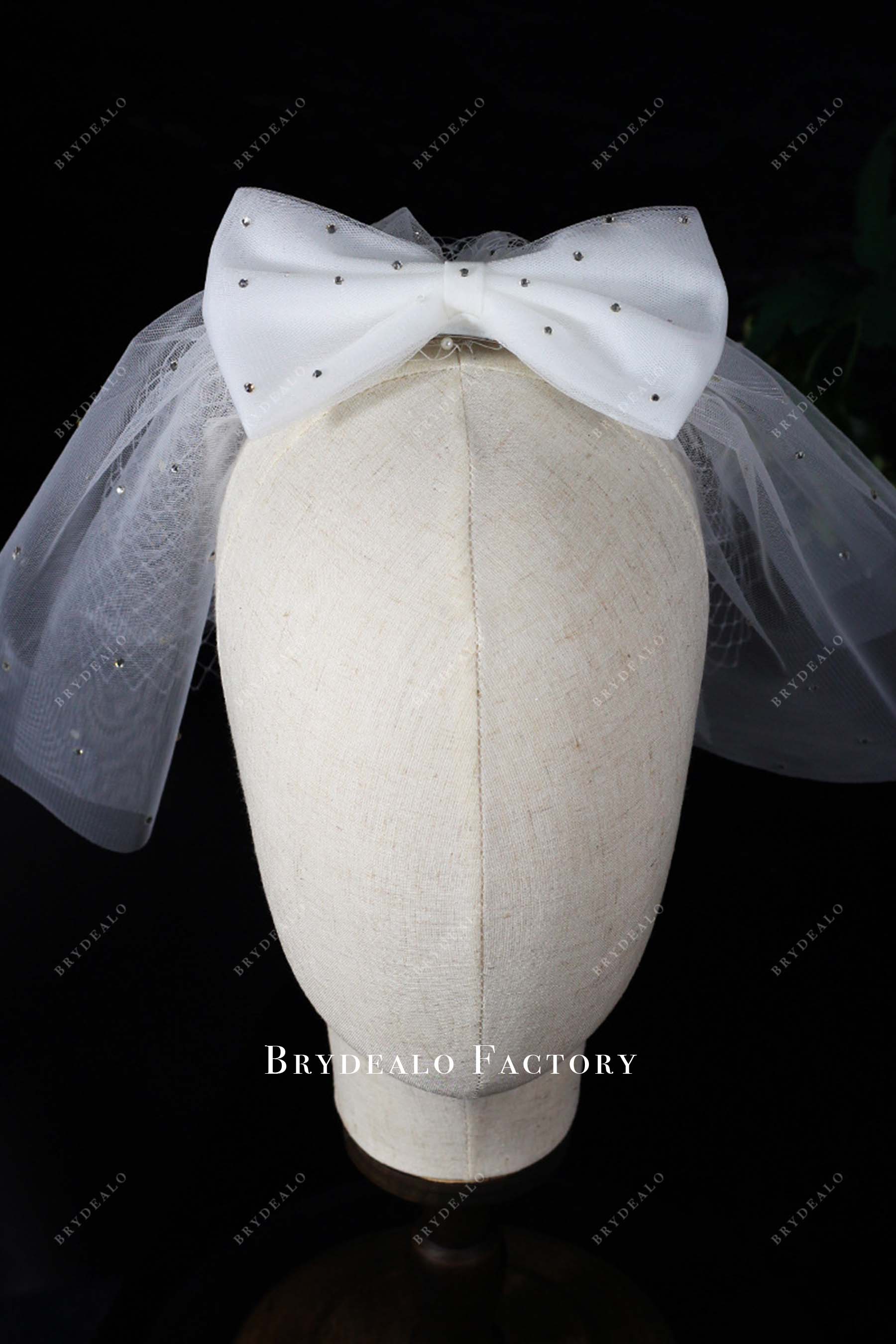 glitter tulle net bridal veil