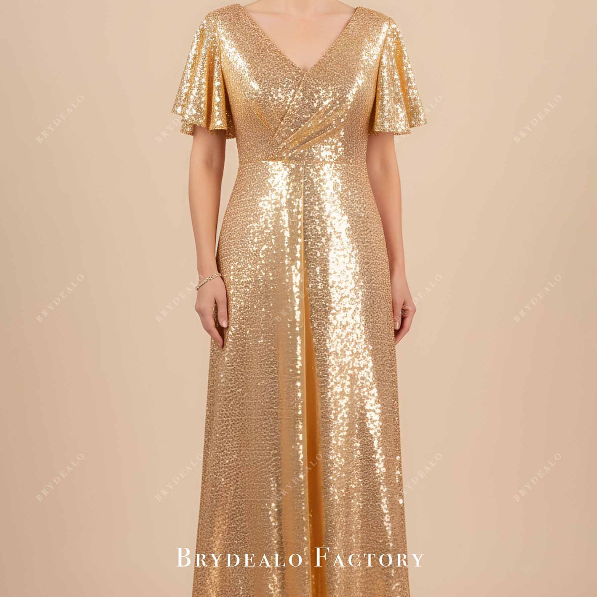gold sequin mother of the bride dress Satin Mermaid Lace Beaded Luxury V Neck Evening Prom a slimming cinched waist Sequins 2026 Mother of the