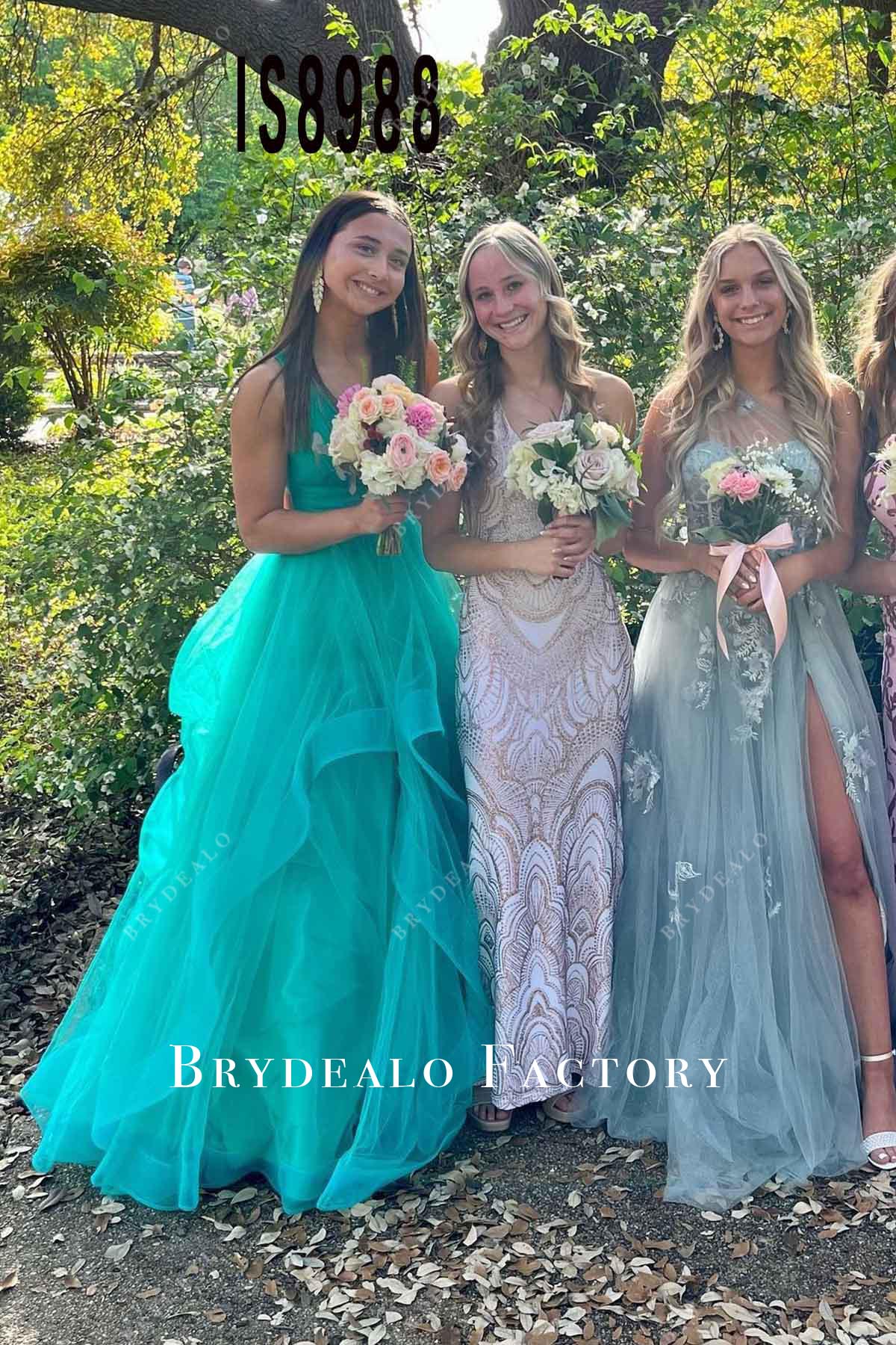 green a line prom dress