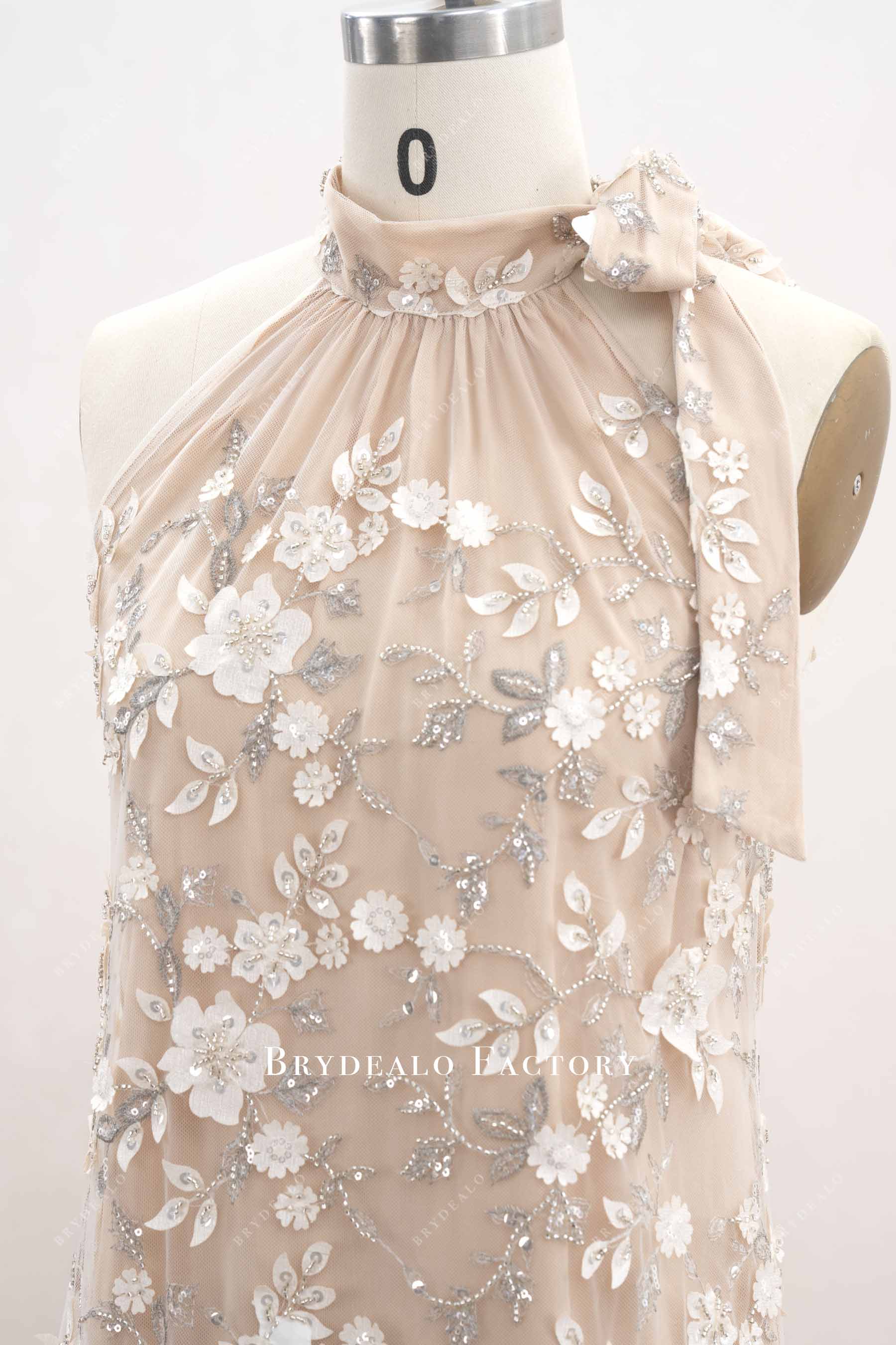 halter high neck bridal dress 