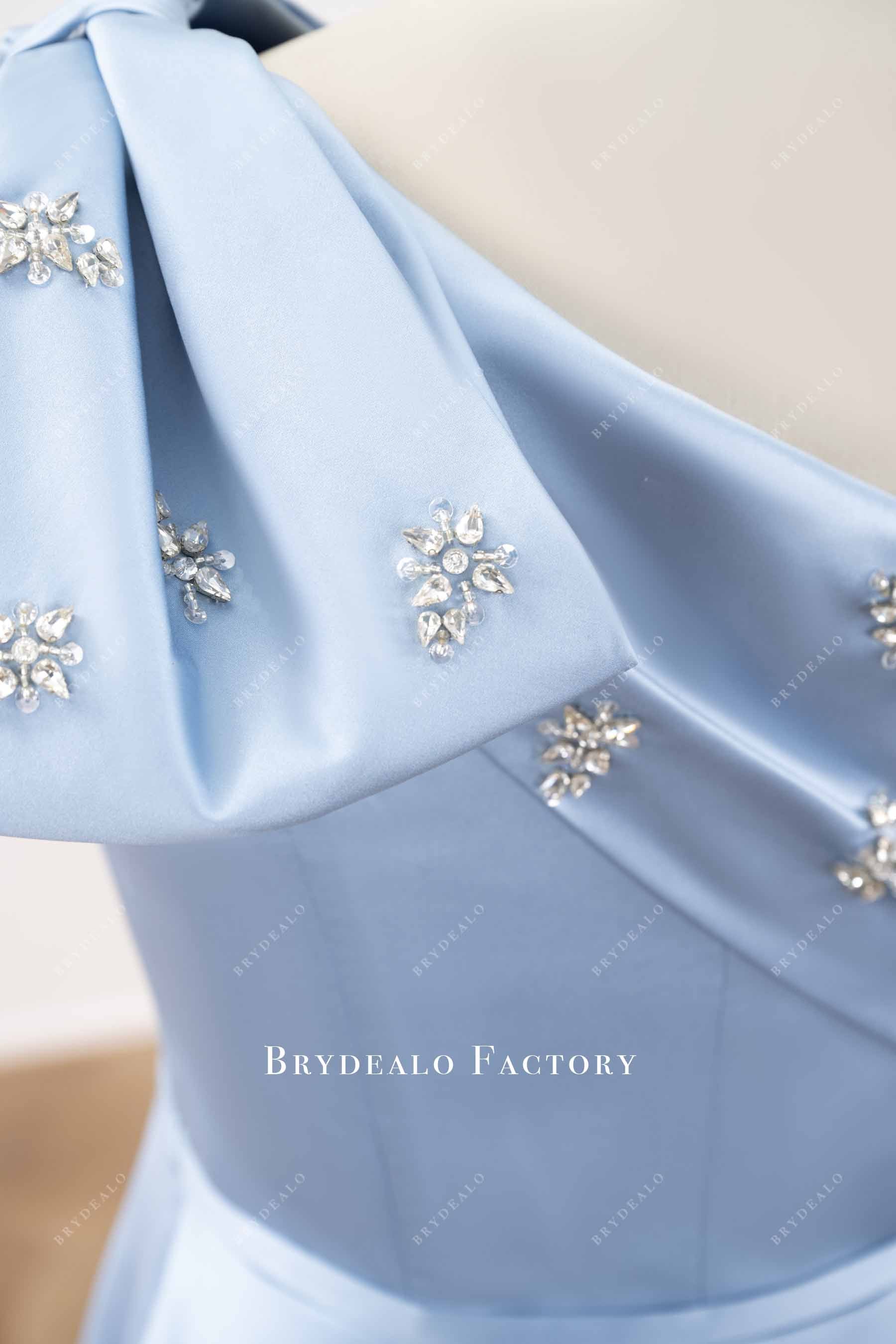 hand sewn crystals bowknot formal dress