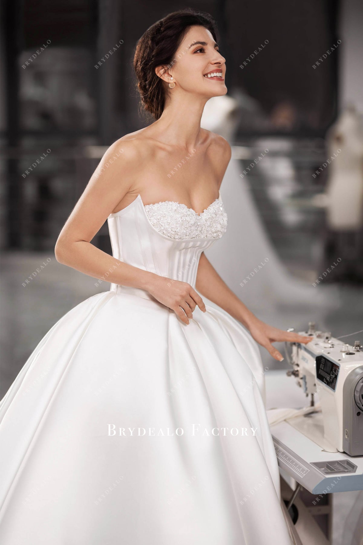 Ladivine CK2405 Luxurious Ball Gown Mikado Strapless Sweetheart
