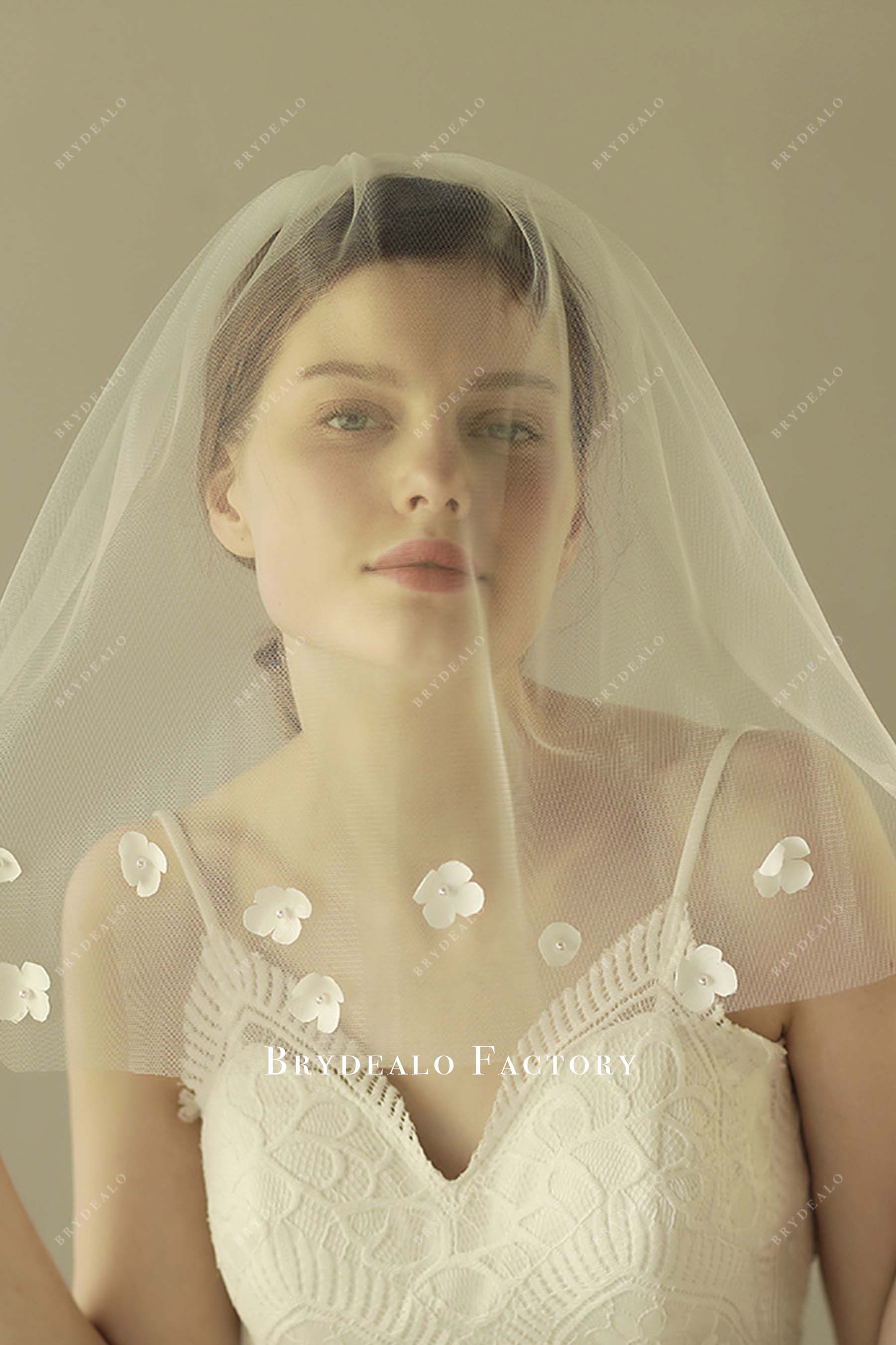 handmade floral bridal veil