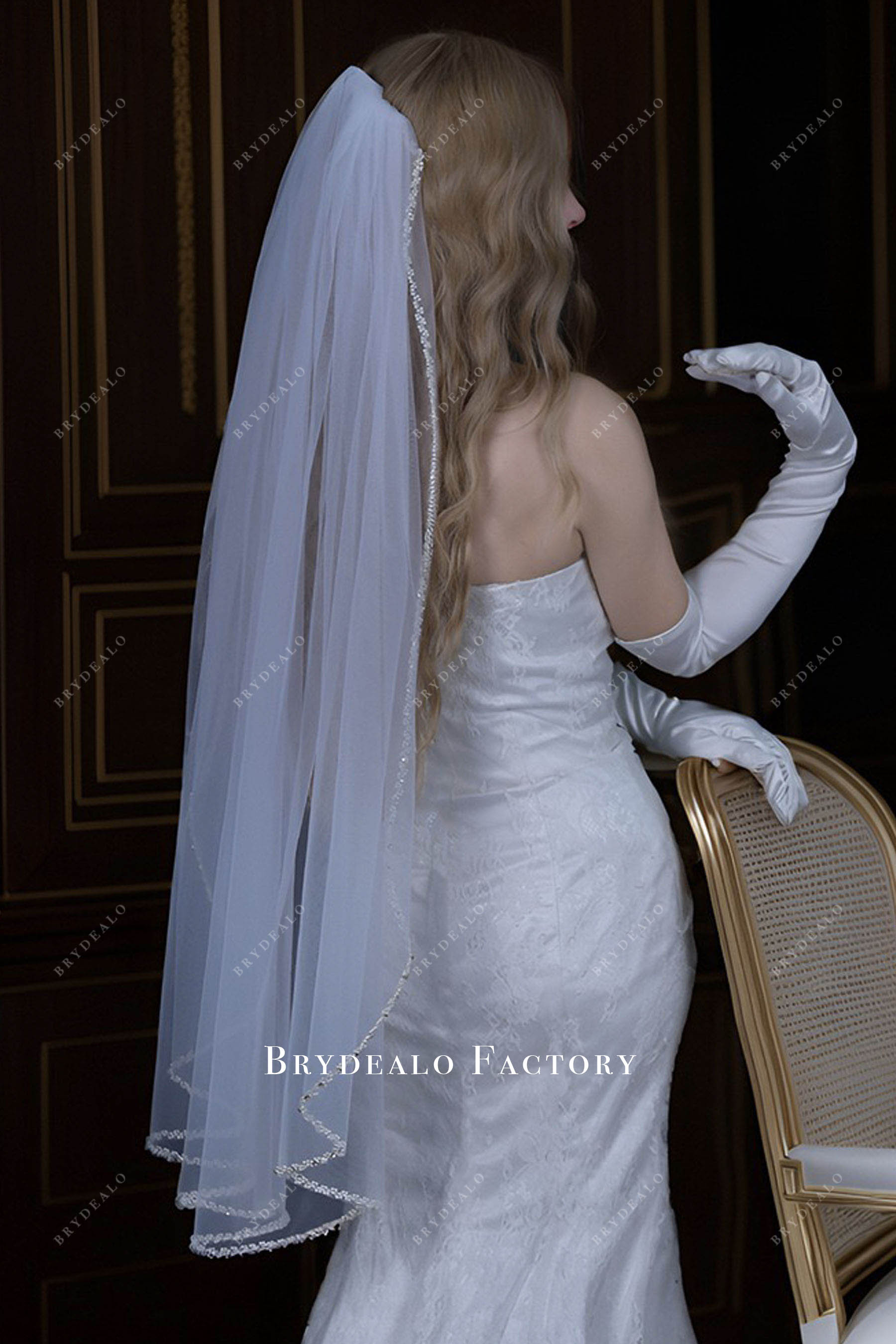 high quality beaded edge veil