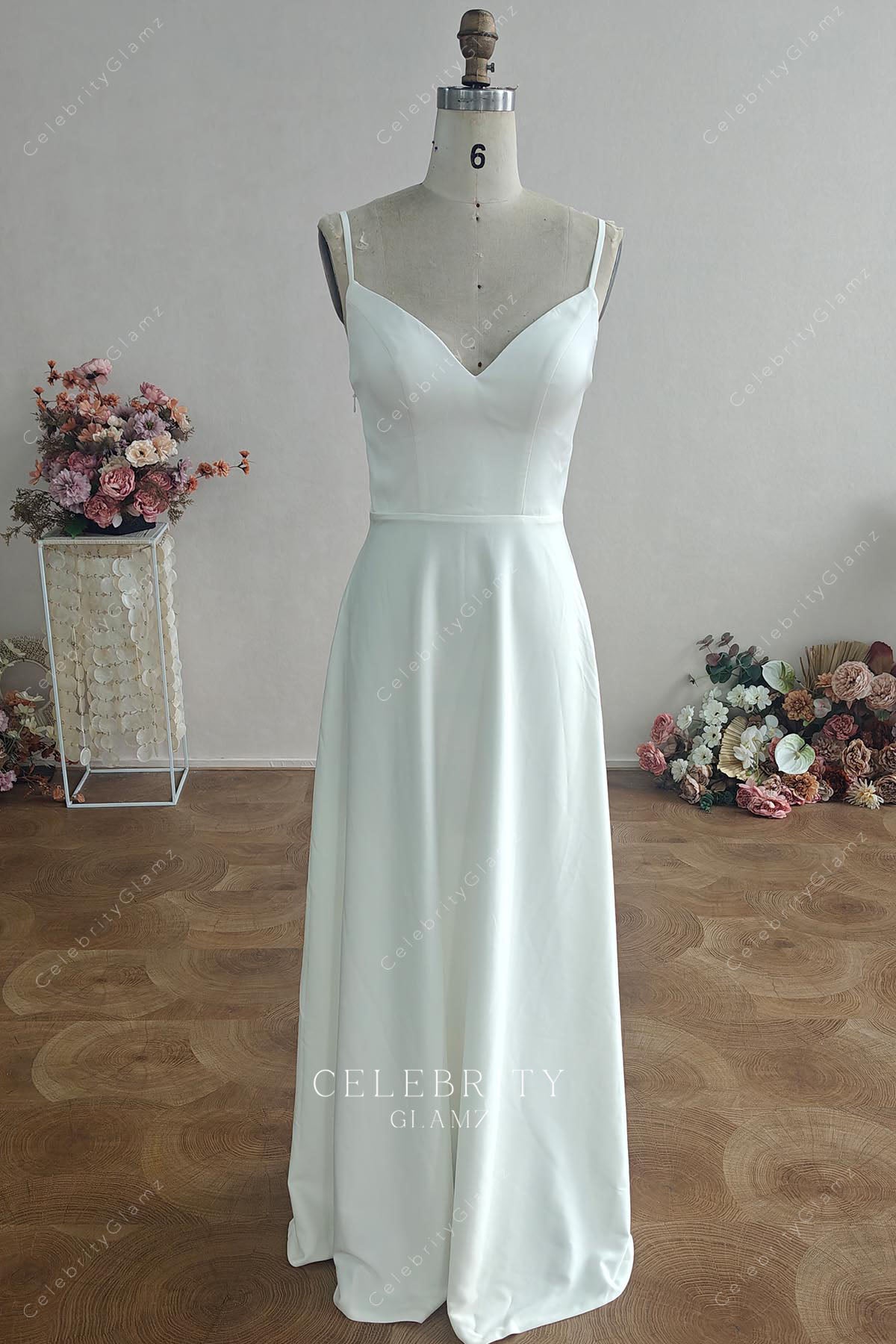 high quality satin bridal dress
