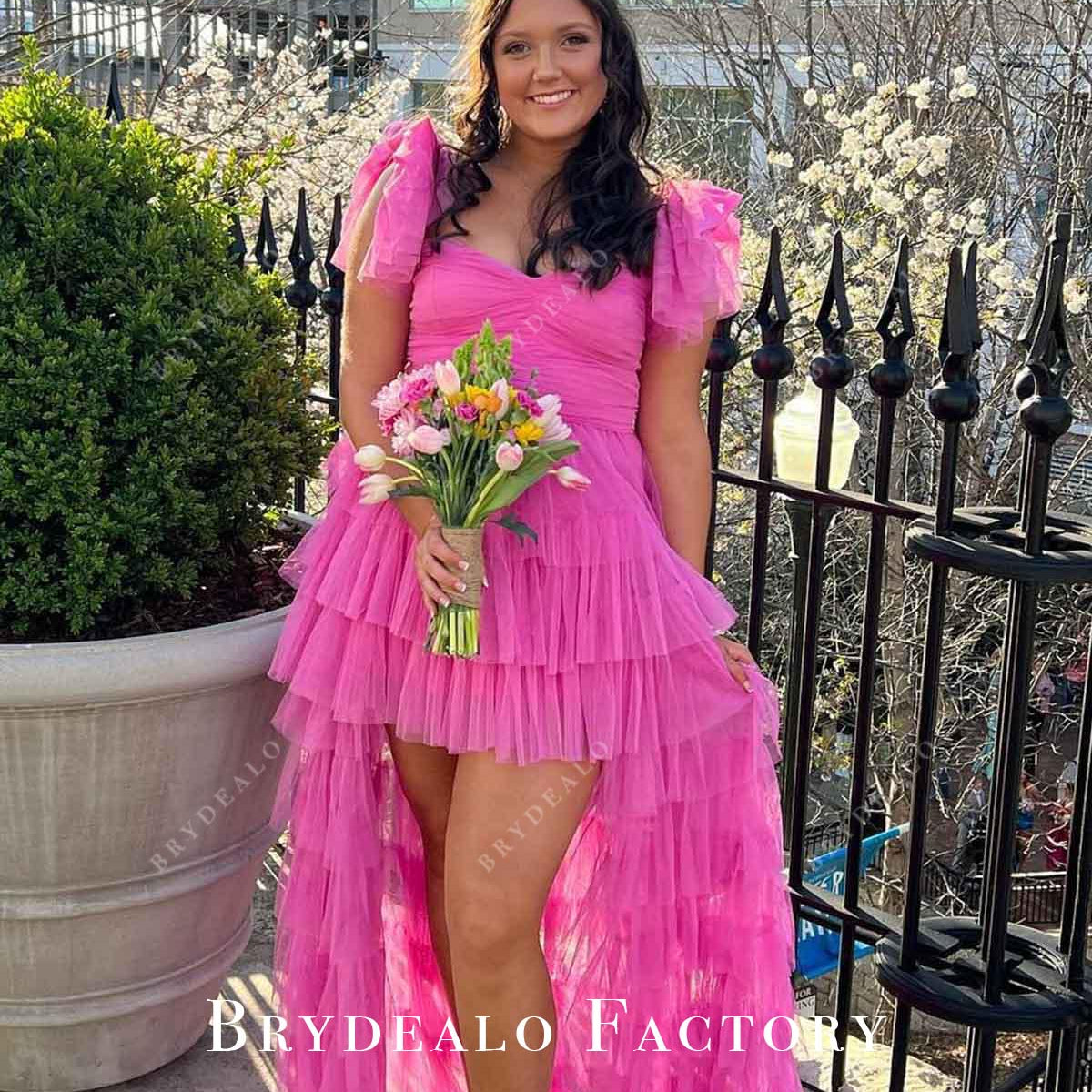 hot pink high low prom dress Hot Pink High Low Tulle Prom Dresses, High Low Pink Tulle Formal Graduation Dresses, Custom Size / Pink as Pics / With Rush+$19.99
