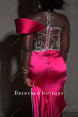 Half Sleeve Lace Top Dress with Slit Fuchsia