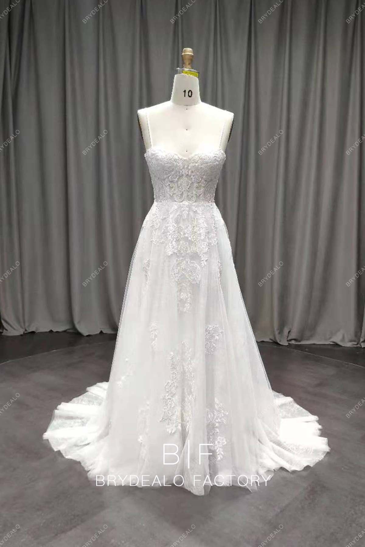 Spaghetti Straps Beautiful Lace  Wedding Dress