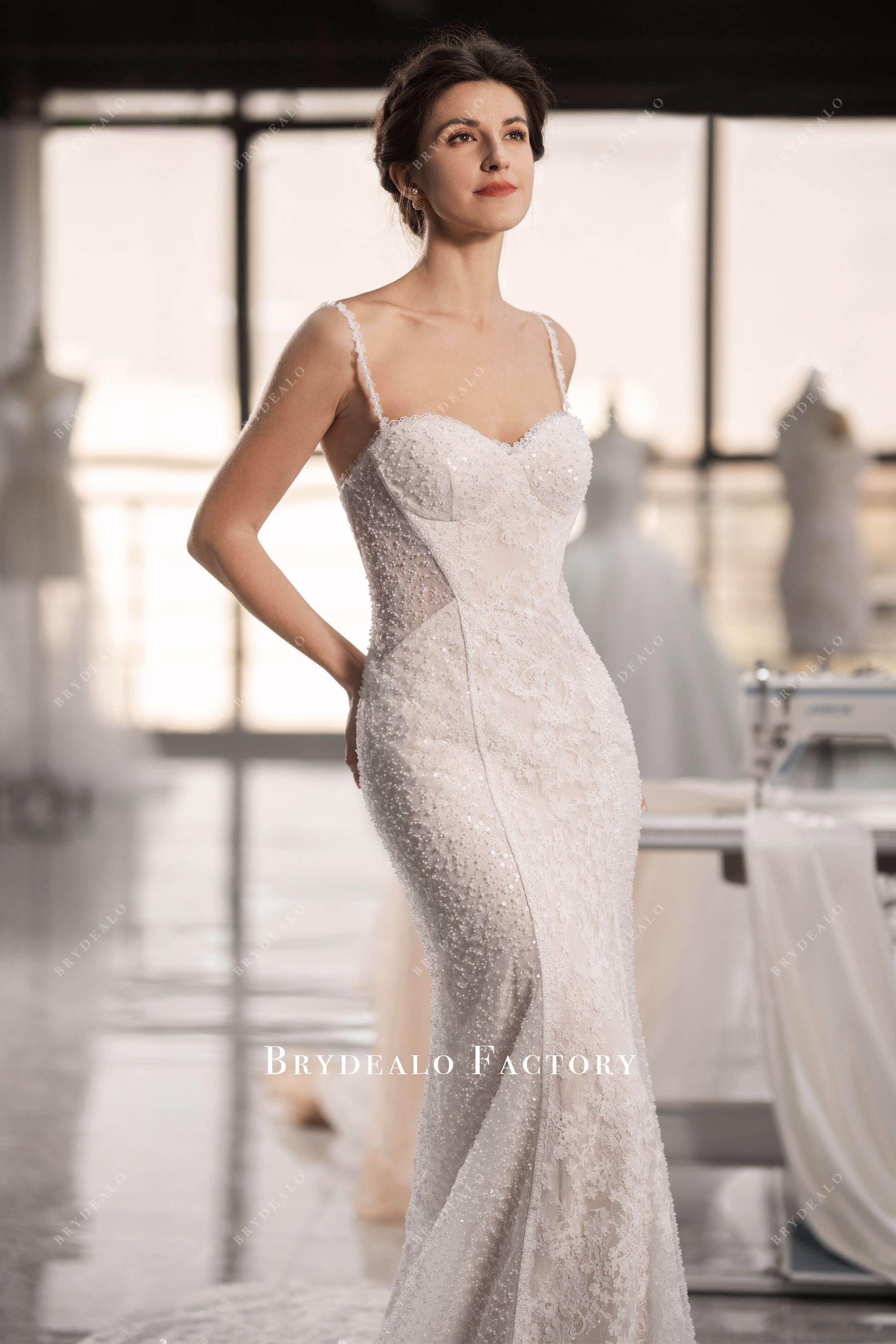 illusion cutout couture designer wedding gown