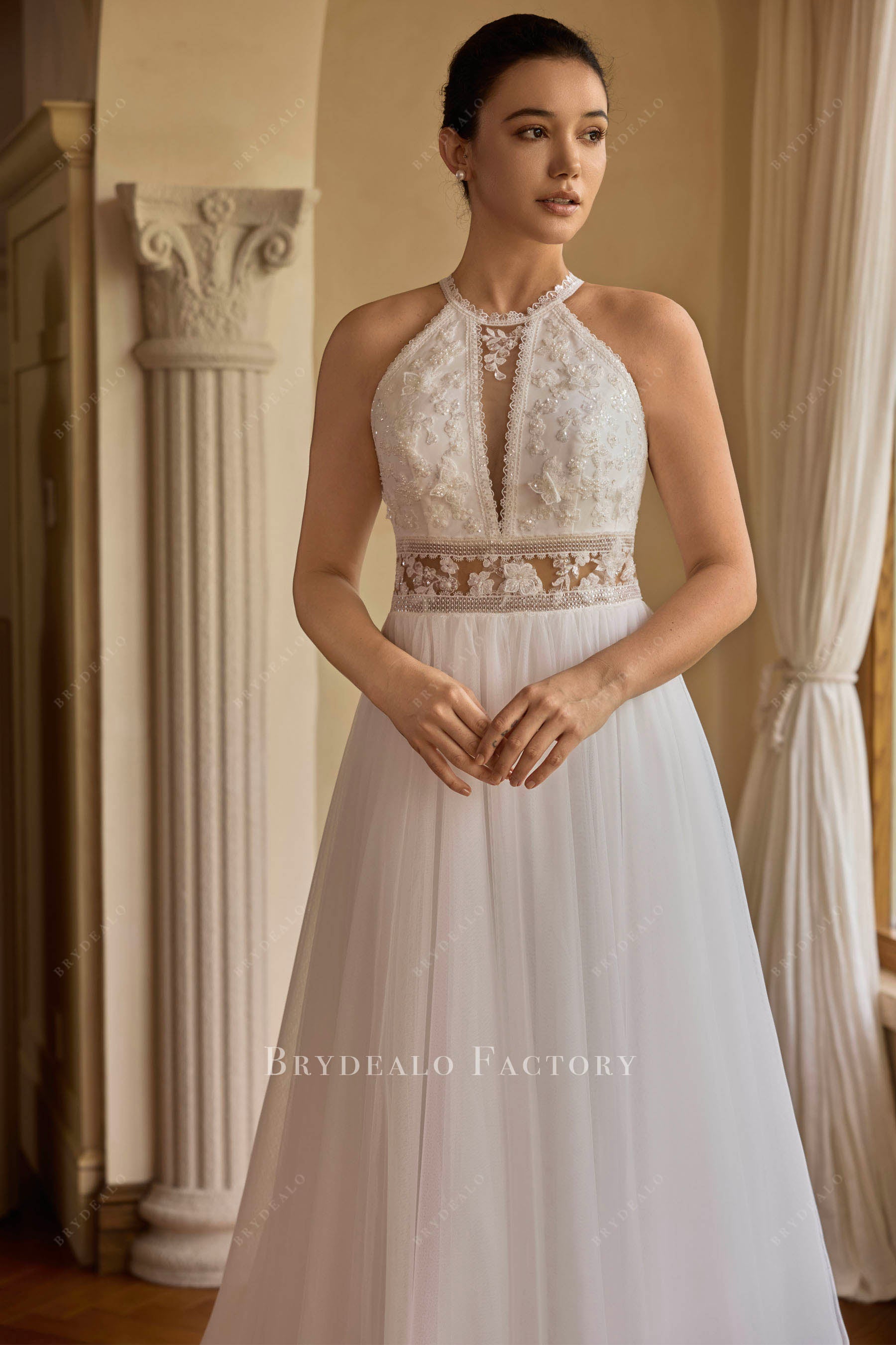 illusion cutout wedding dress